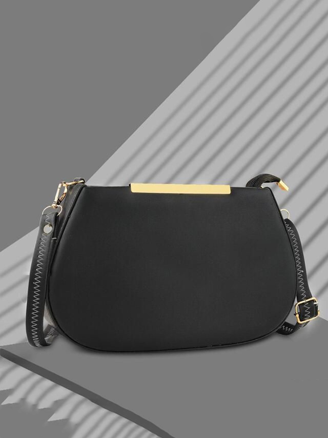 

SGM FASHION PU Structured Handheld Bag, Black