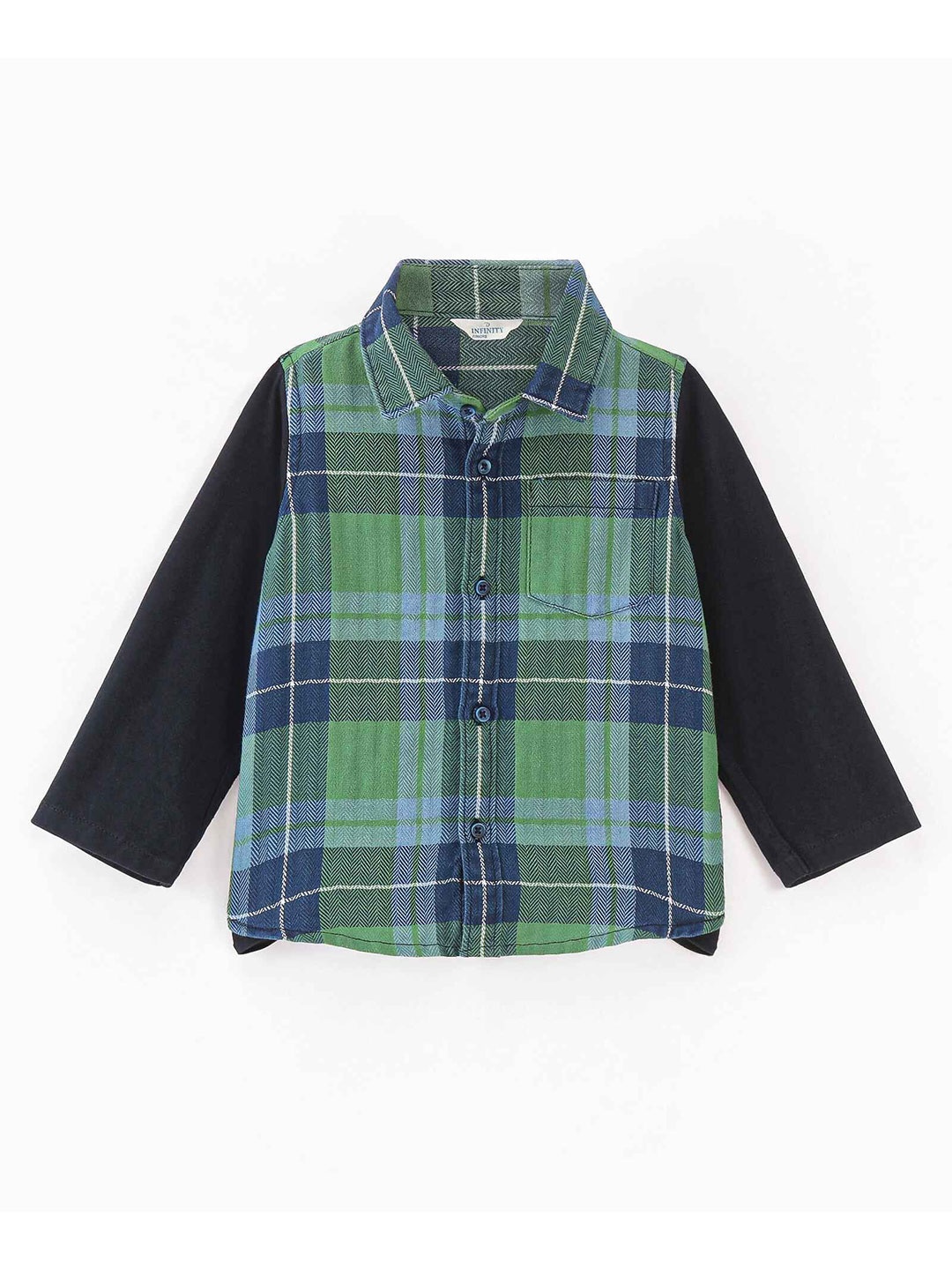 

Infinity Boys Tailored Fit Tartan Checks Opaque Checked Casual Shirt, Green