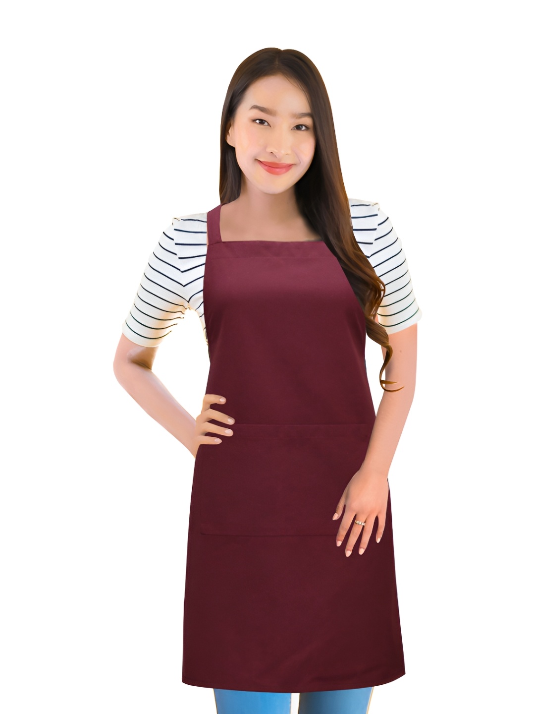 

HOME COLORS.IN Maroon Cotton Breathable Water & Oil Resistant Kitchen Apron