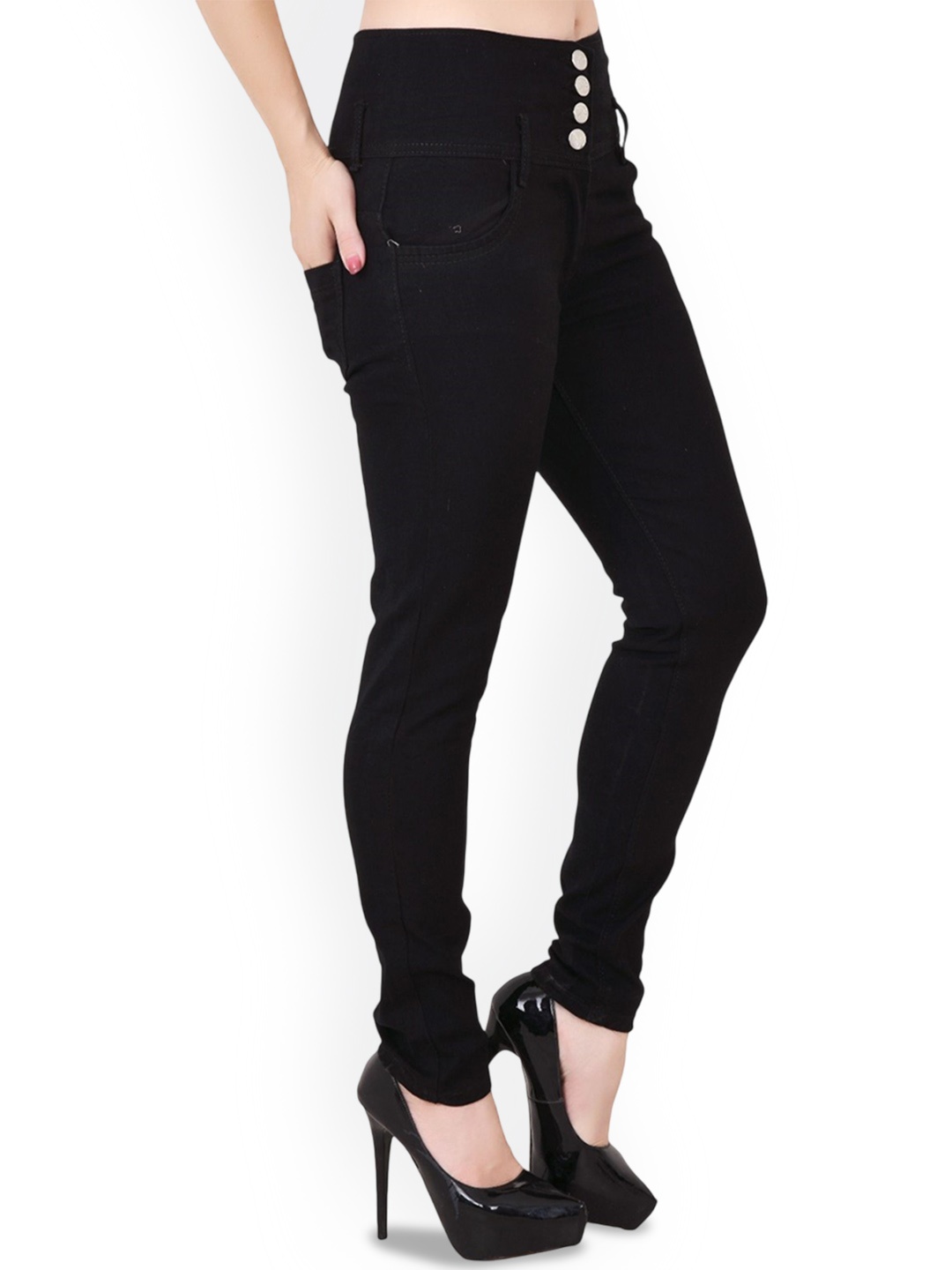 

LINARIA Women Classic Slim Fit Clean Look Jeans, Black