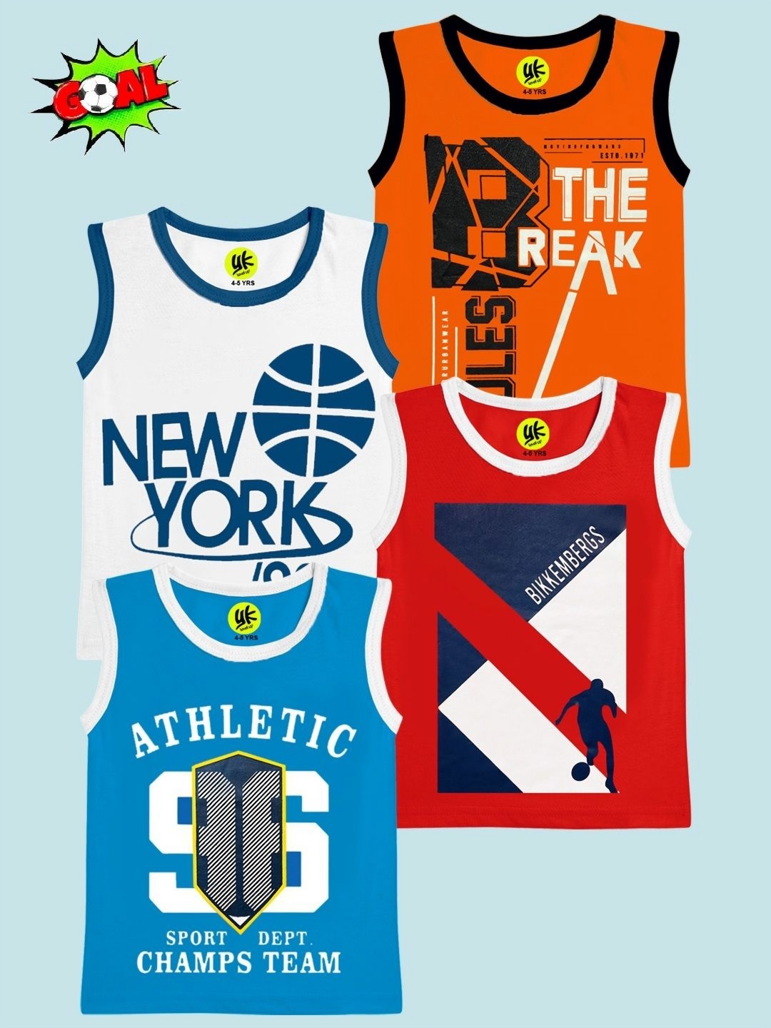 

YK Boys 4 Printed Applique T-shirt, Multi