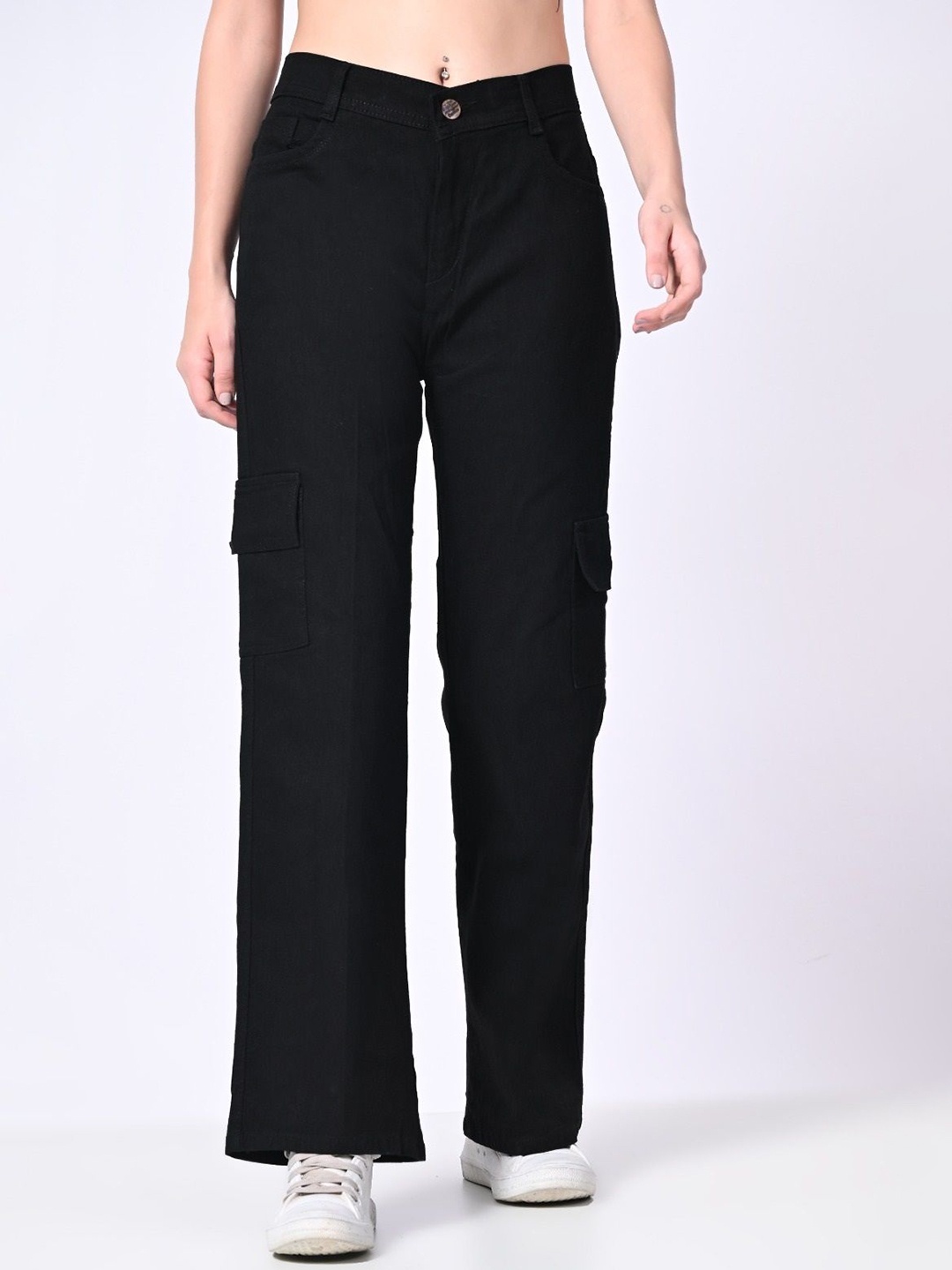 

LINARIA Women Classic Boyfriend Fit Low Distress Jeans, Black