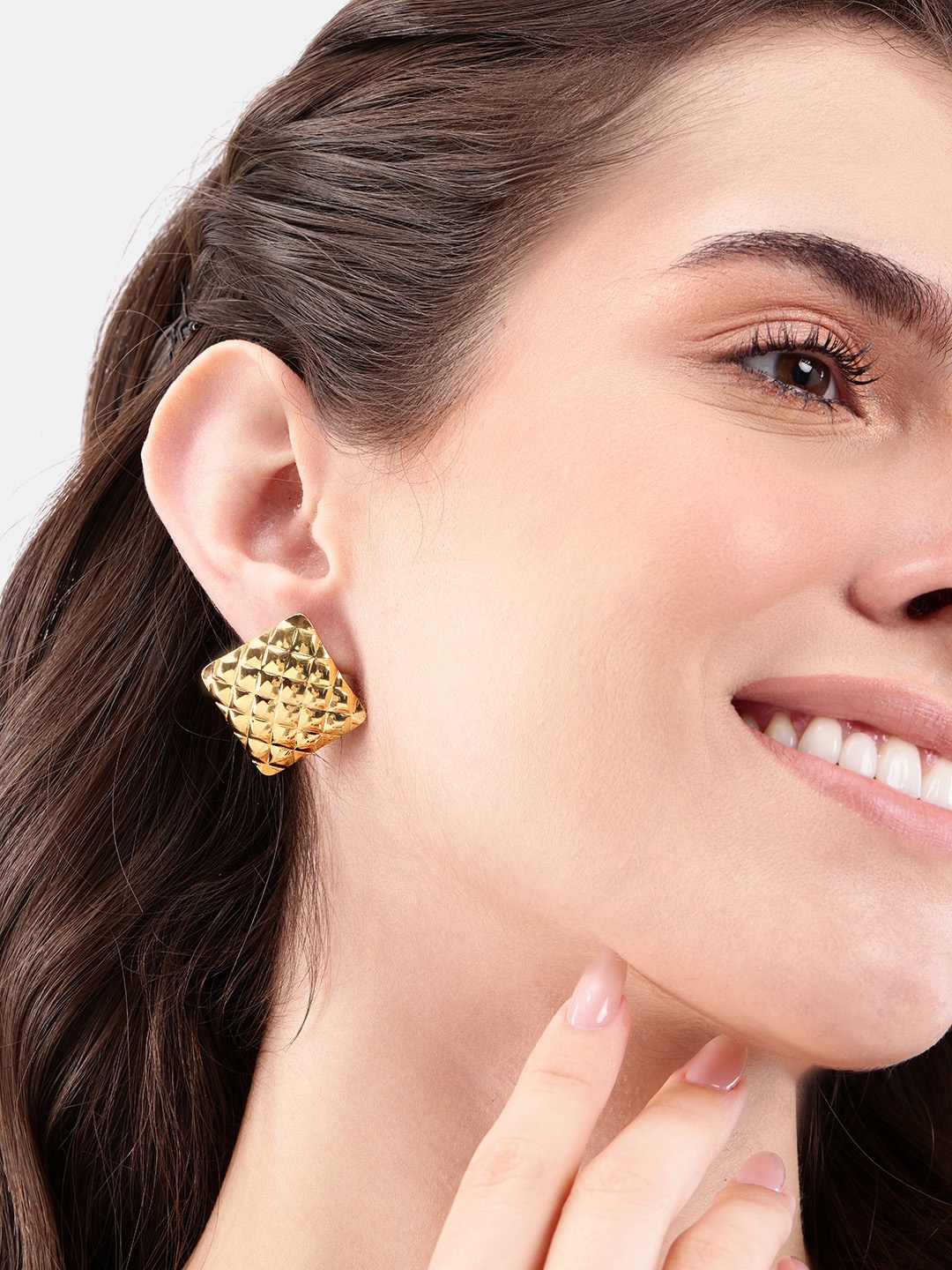 

DressBerry Geometric Studs Earrings, Gold