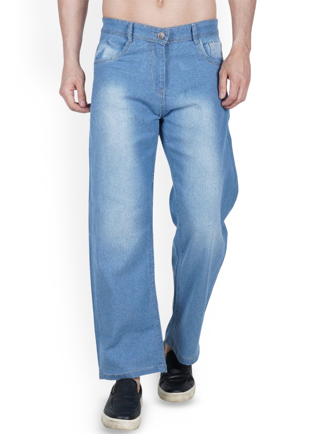 

LINARIA Men Cotton Classic Low-Rise Boyfriend Fit Light Fade Jeans, Blue