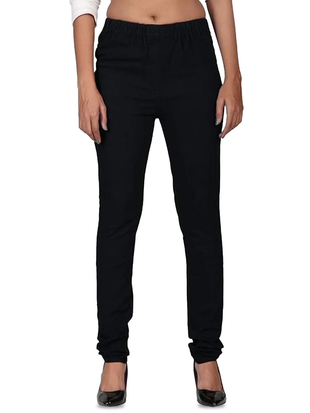 

FITWINGS Women Slim Fit Cotton Jeggings, Black