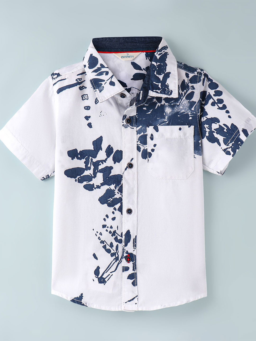 

Infinity Boys Tailored Fit Floral Opaque Printed Casual Shirt, White