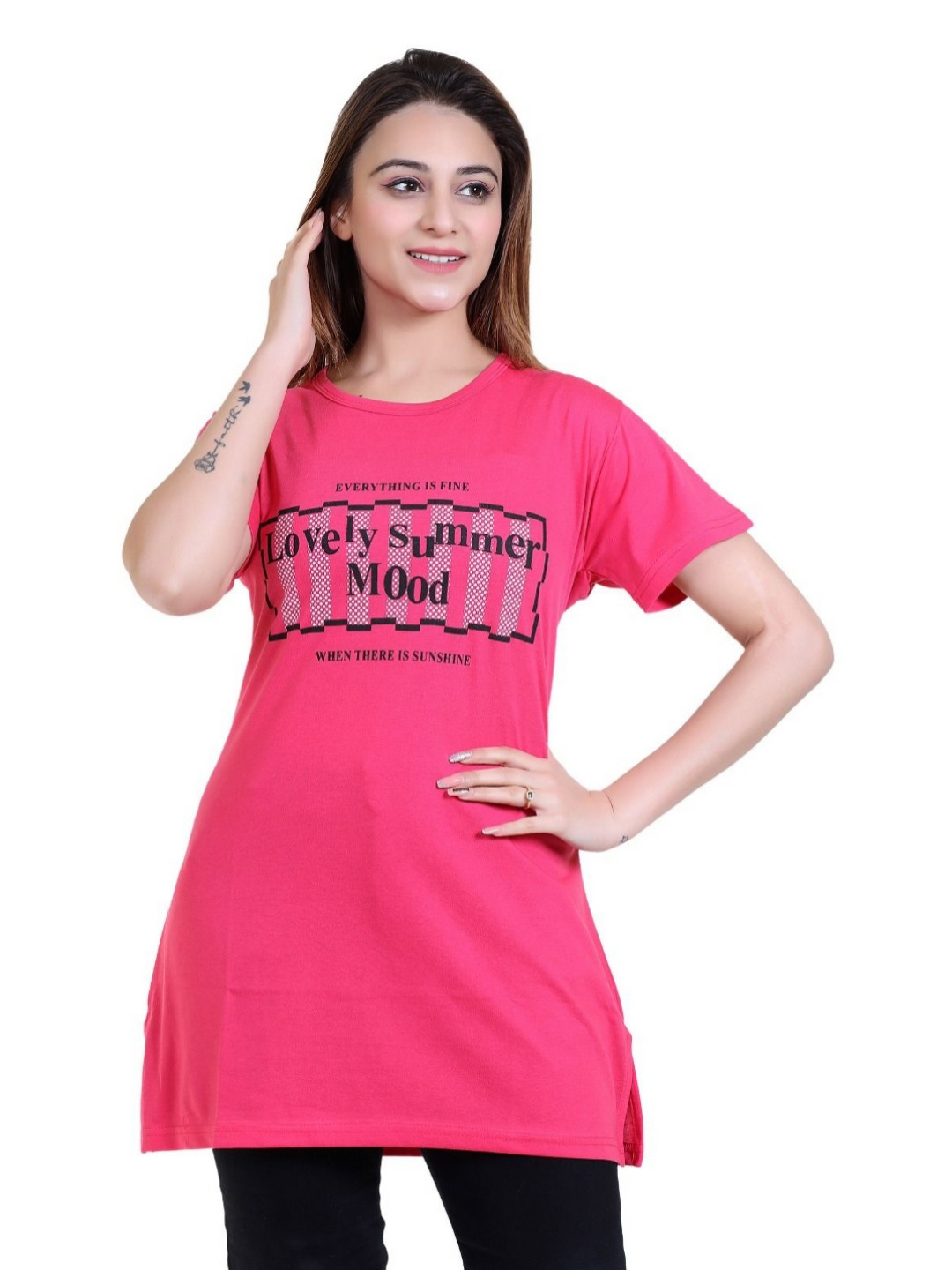 

RG BY S.S. Clothing Women Printed T-shirt, Pink
