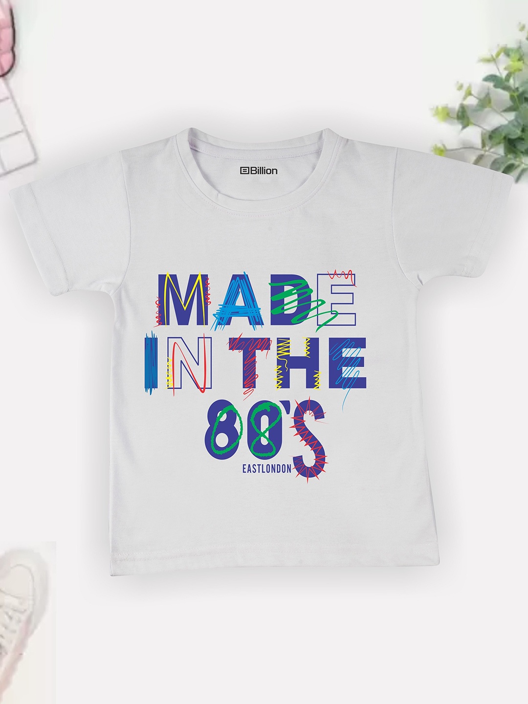 

Billion Boys Printed Bio Finish Applique T-shirt, White