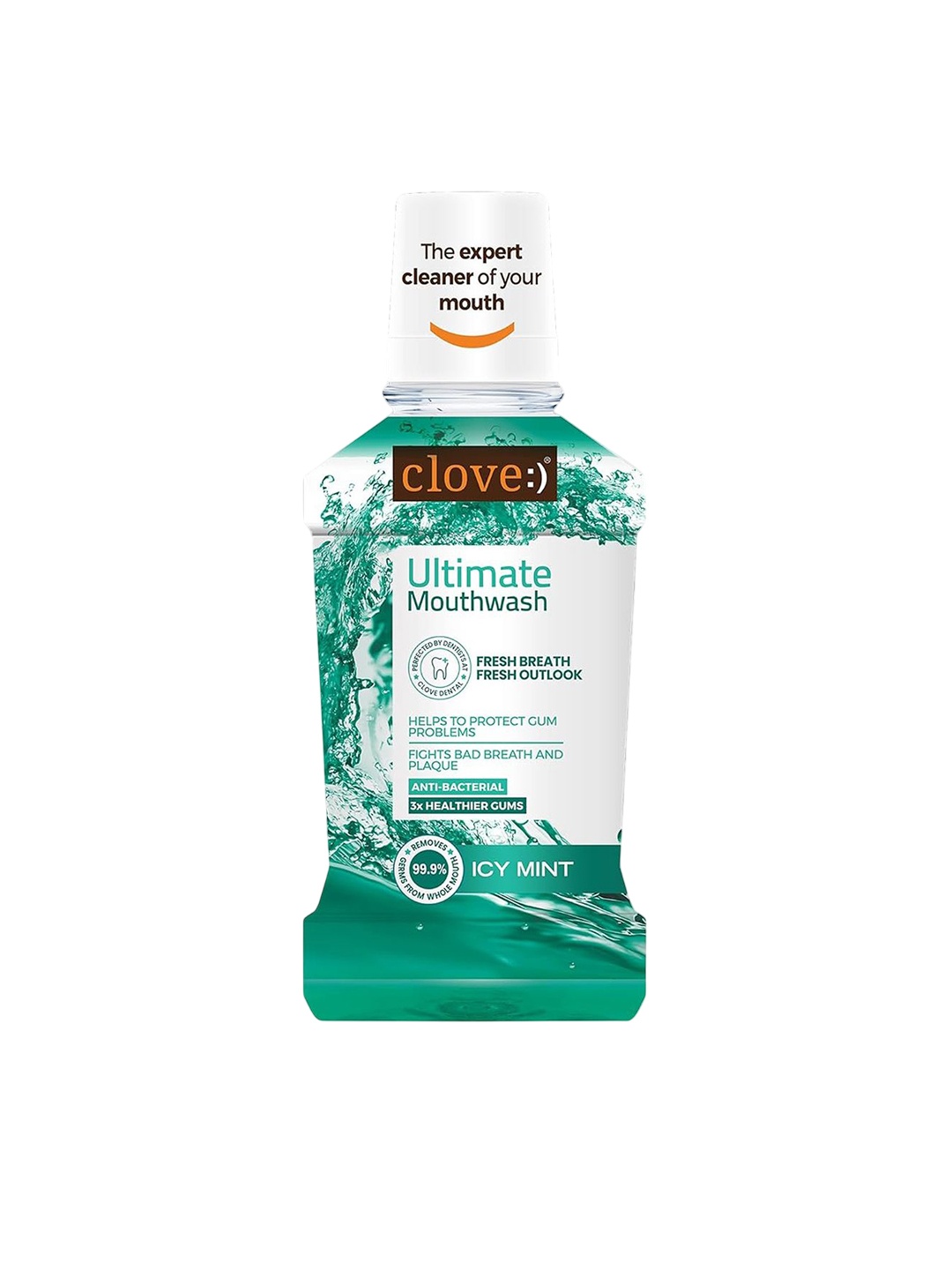 

Clove Oral Care Ultimate Cool Mint Antibacterial Mouthwash - 250 ml, Blue