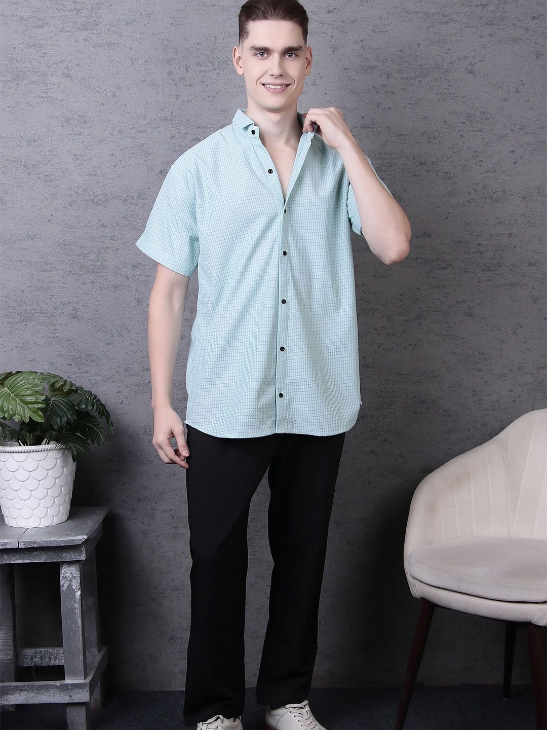 

TATER GARMENTS Women Comfort Opaque Printed Party Shirt, Blue