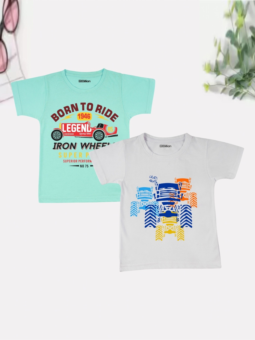 

Billion Boys 2 Printed Bio Finish Applique T-shirt, Multi