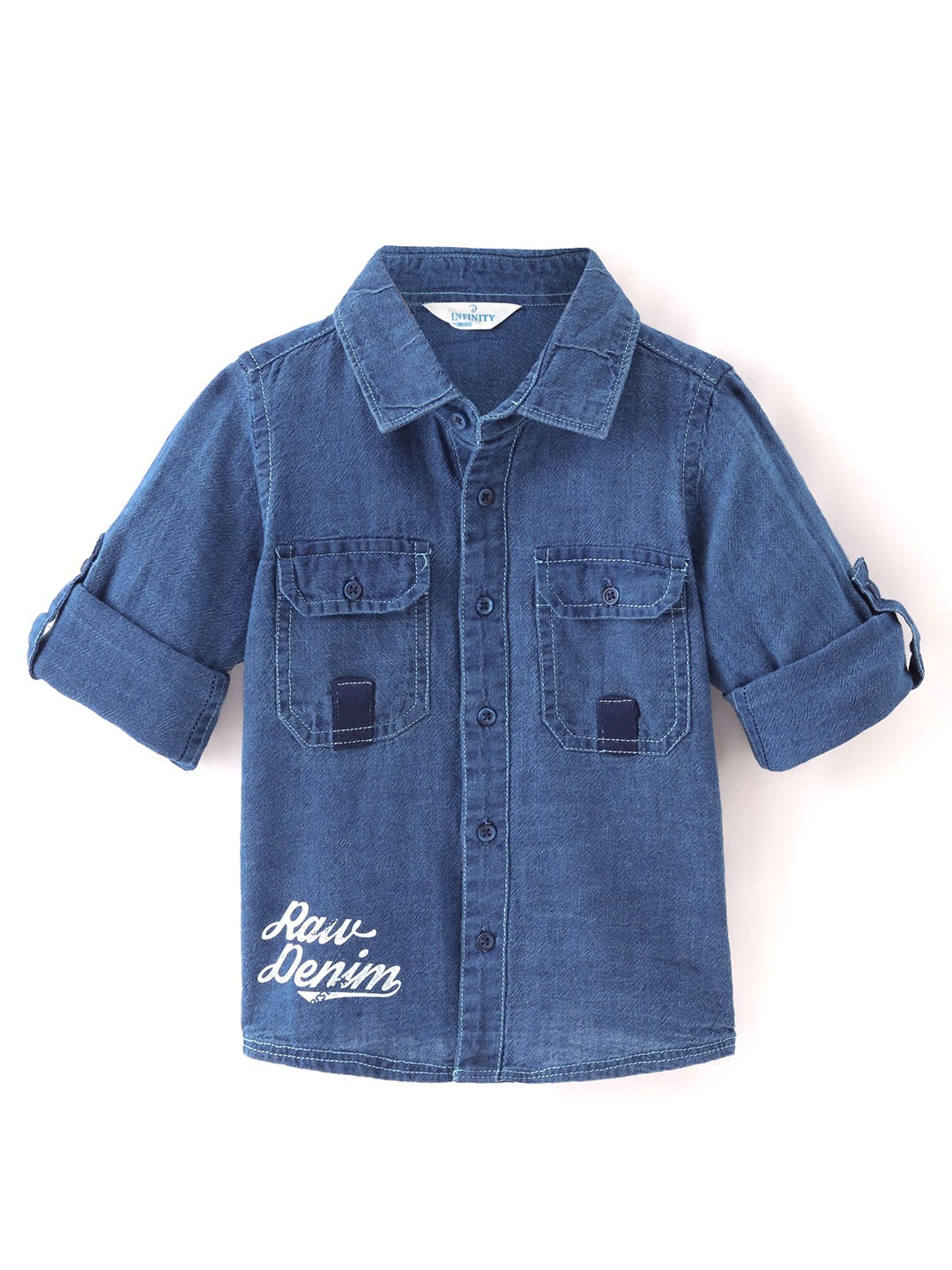 

Infinity Boys Tailored Fit Opaque Printed Casual Shirt, Blue