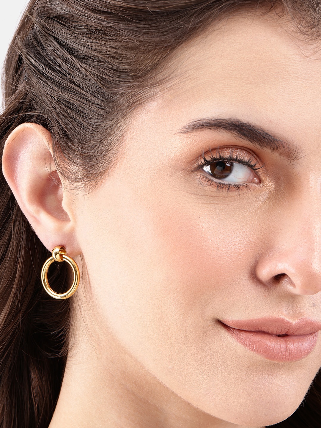 

DressBerry Circular Drop Earrings, Gold
