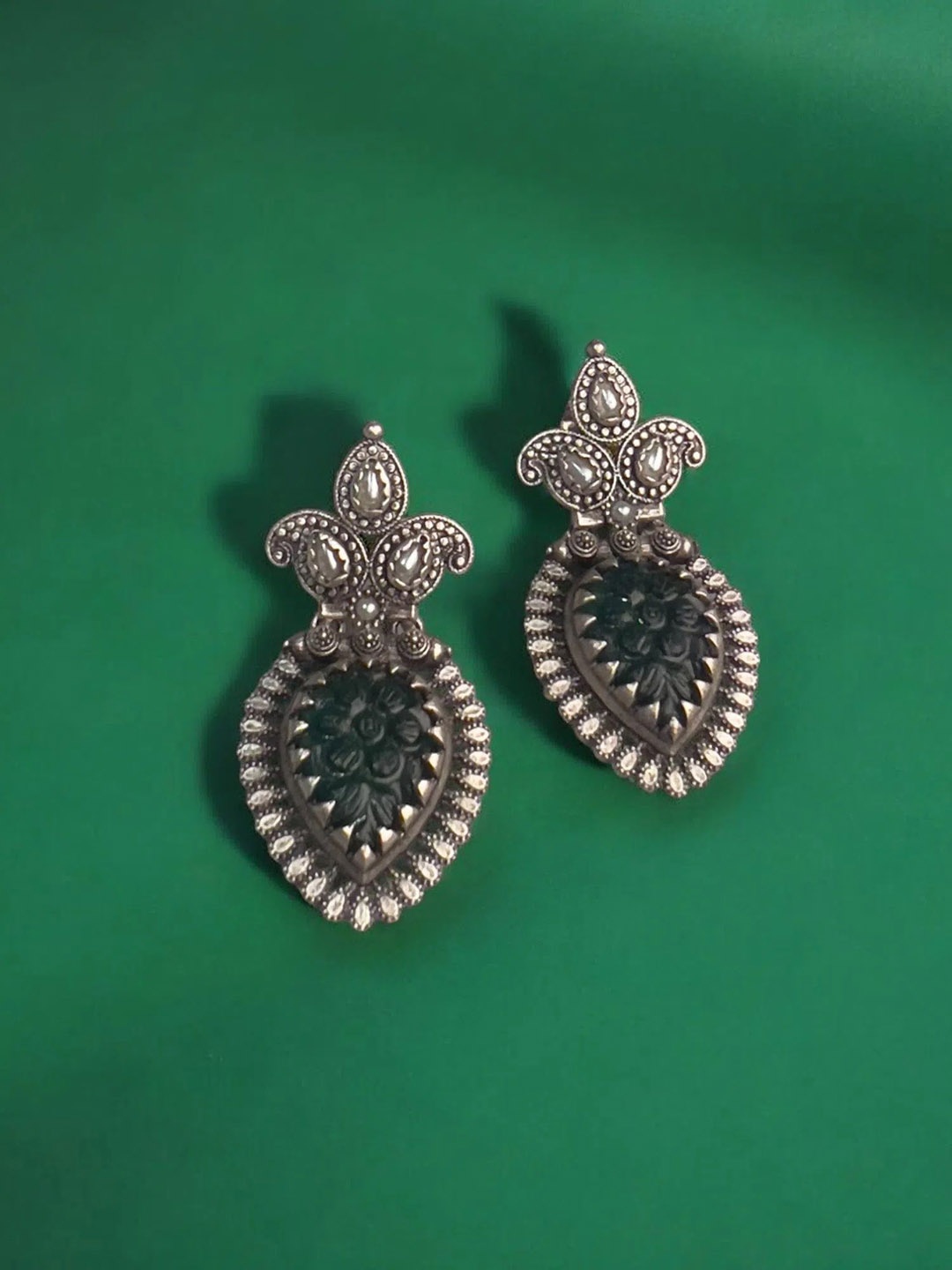 

VOGUE BY RITU Contemporary Oxidised Drop Earrings, Silver