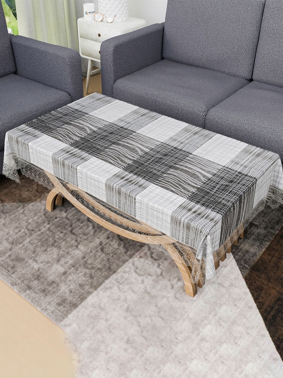 

Aura Grey Geometric Printed Waterproof 4-Seater Rectangle 1.48 m x 0.98 m PVC Table Cover