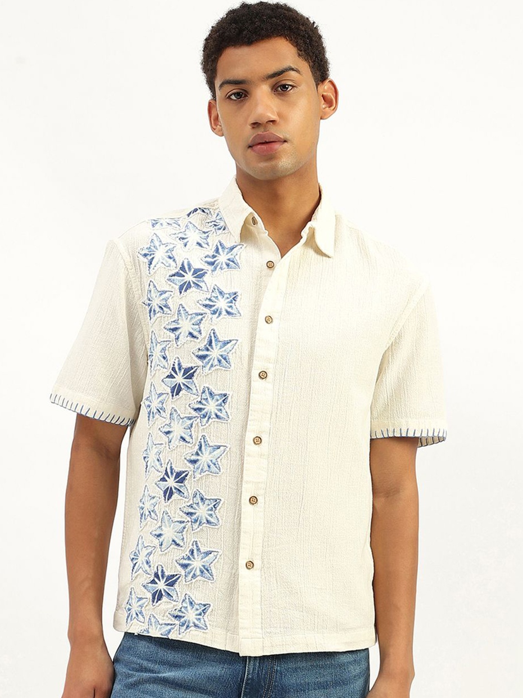 

United Colors of Benetton Men Opaque Casual Shirt, Off white
