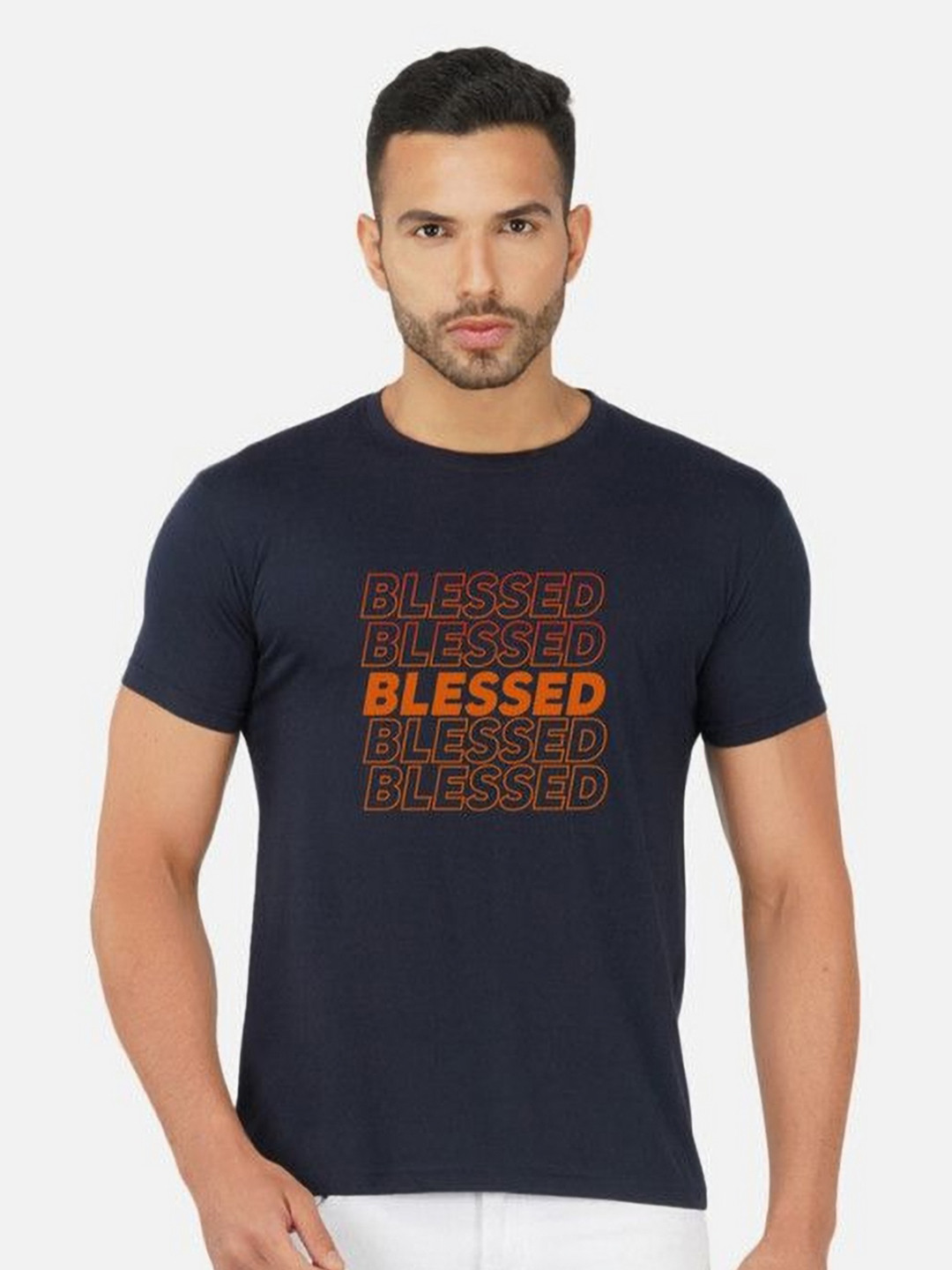 

Moda Rapido Men Printed Bio Finish Pockets T-shirt, Navy blue
