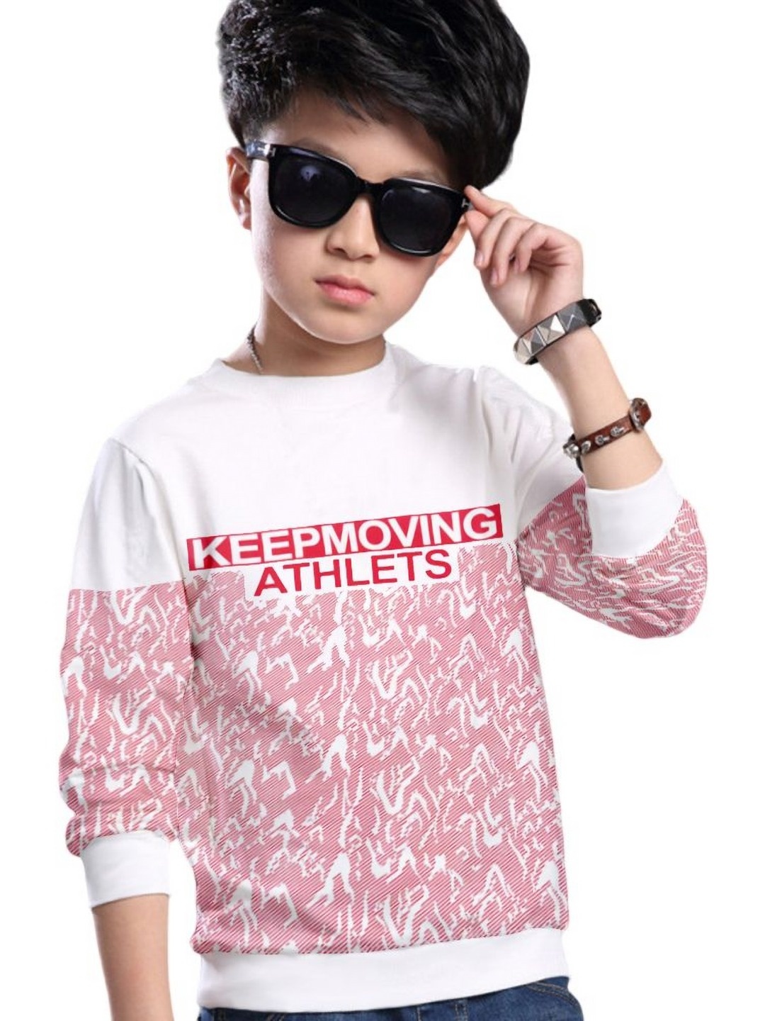 

MYEONN Boys Typography Printed T-shirt, Red