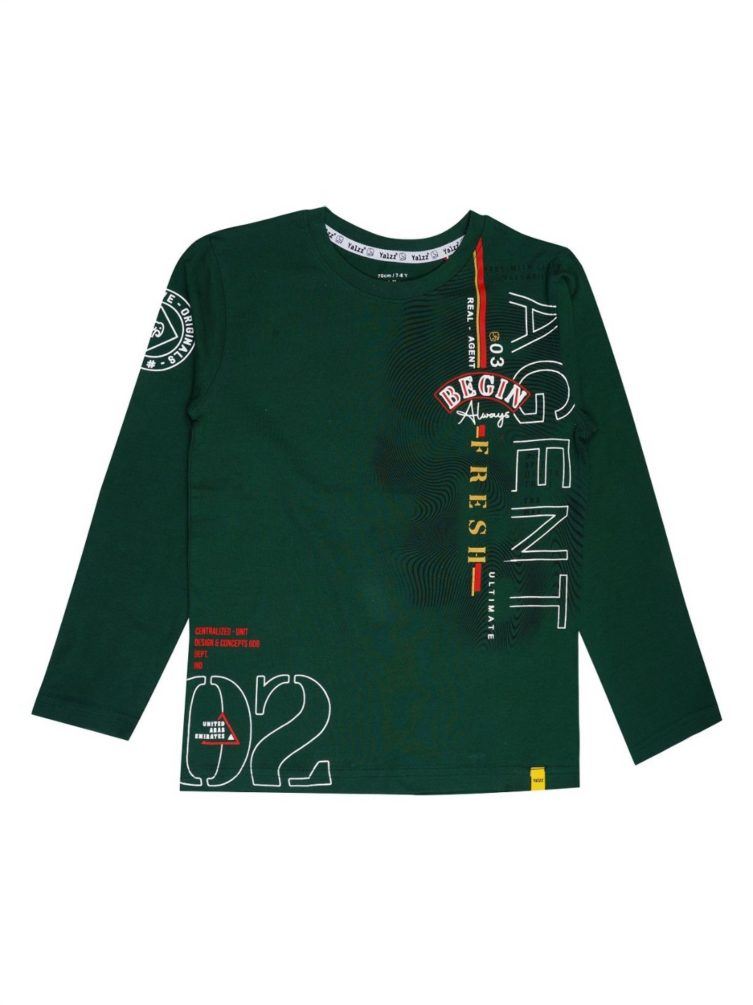 

YALZZ Boys Printed Applique T-shirt, Green