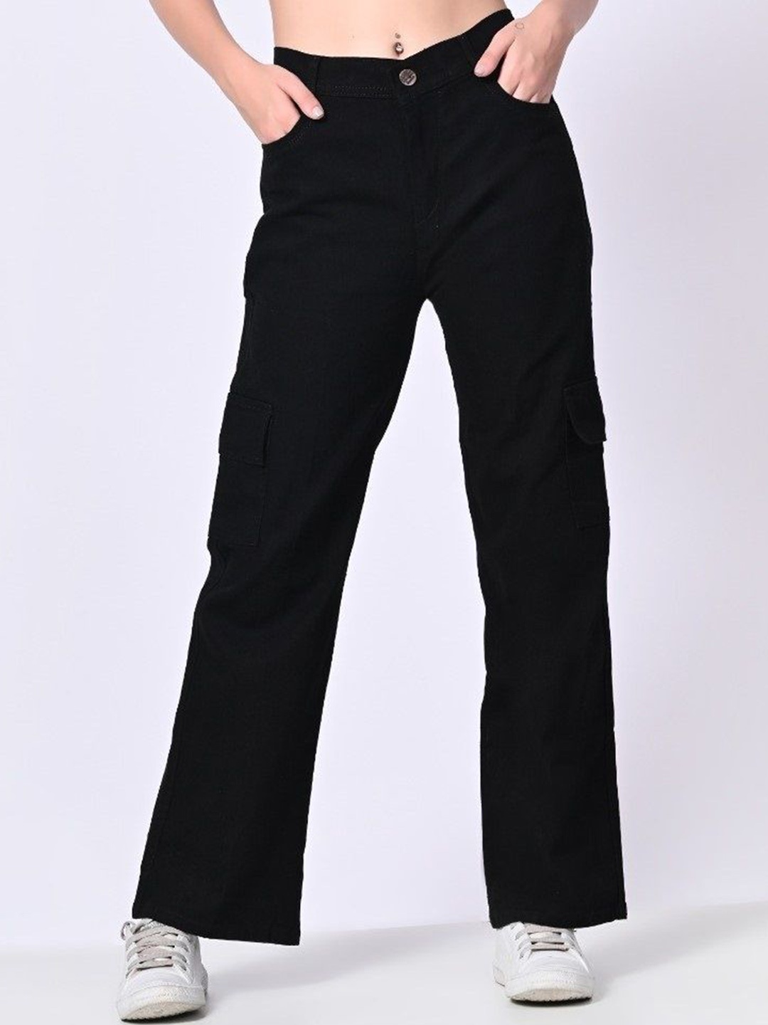 

LINARIA Women Classic Boyfriend Fit Mid-Rise Jeans, Black