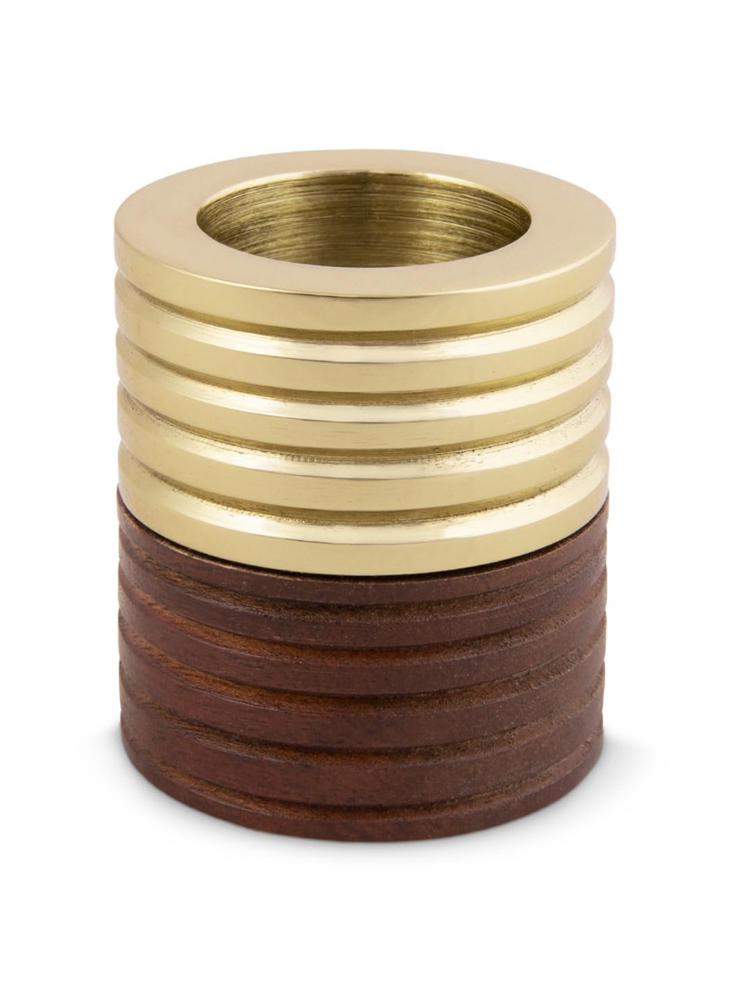 

IAAH Yellow & Brown Mitsury Napkin Ring, Gold