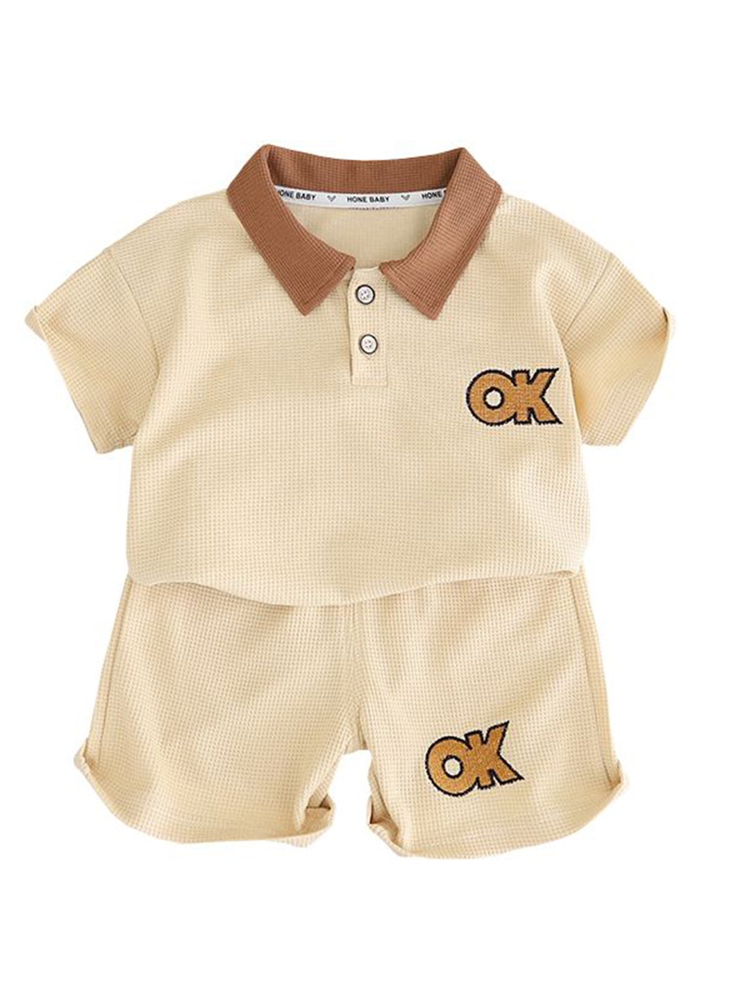 

StyleCast x Revolte Boys Printed Pure Cotton T-shirt With Shorts, Beige