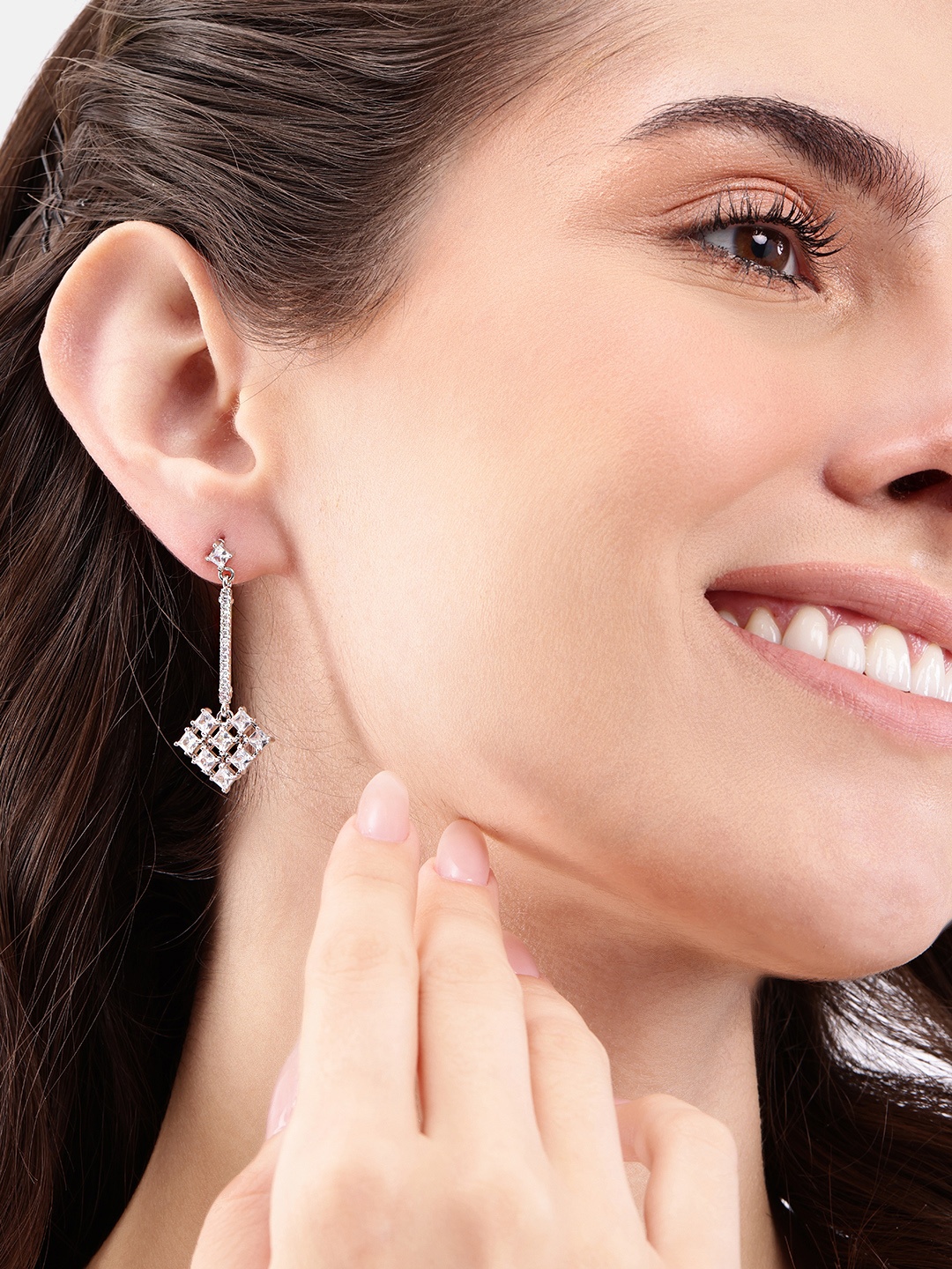 

DressBerry Contemporary Drop Earrings, Silver