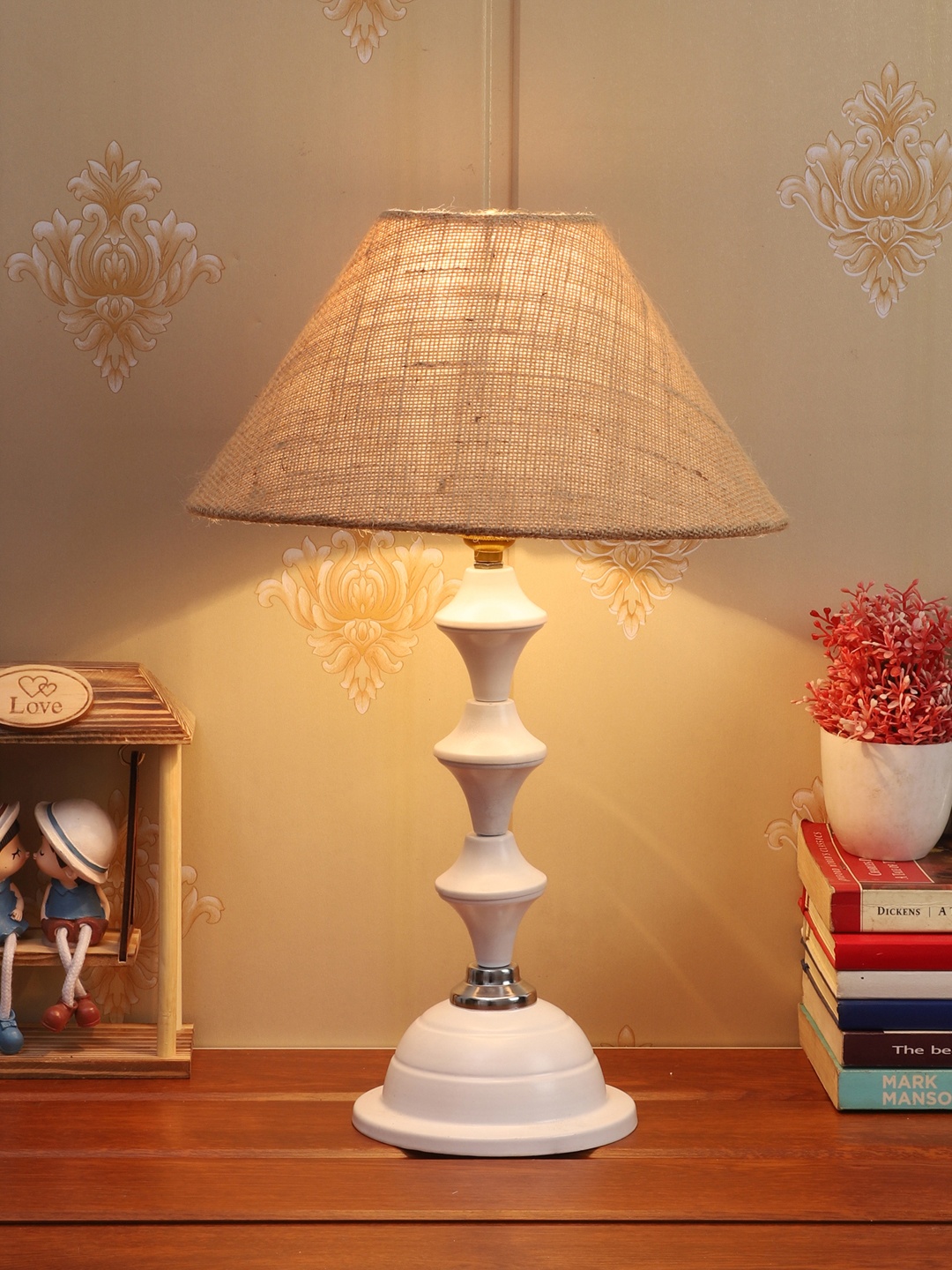 

BrightDaisy Brown Frustum Shaped Metal Table Lamp