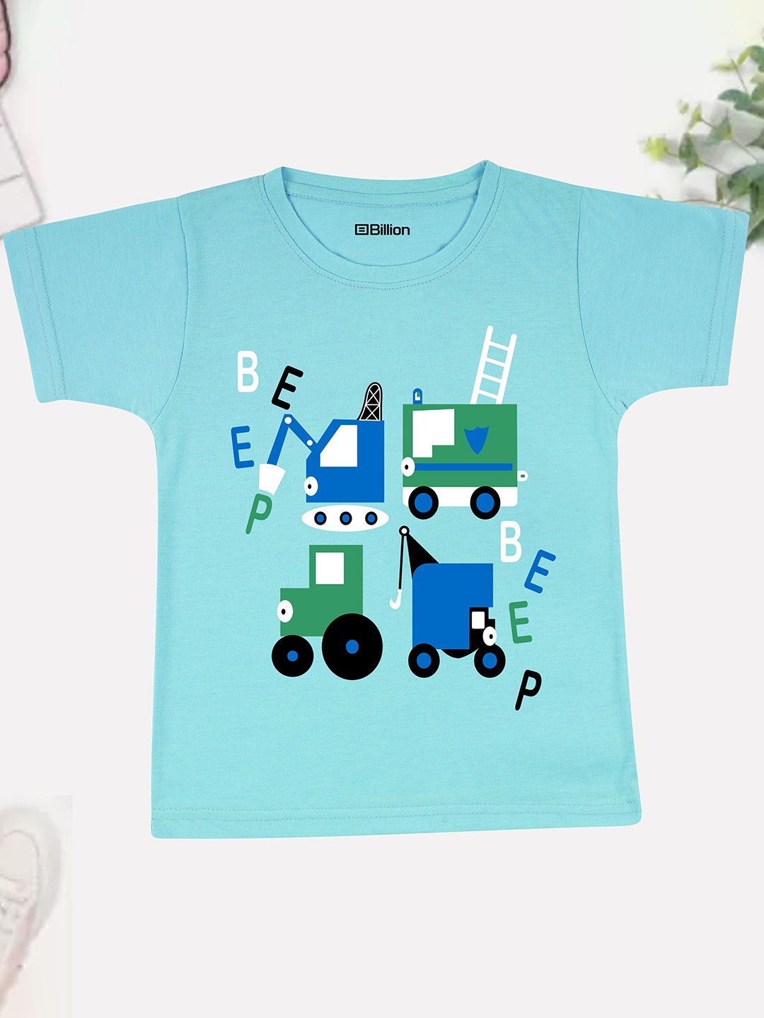 

Billion Boys Printed Extended Sleeves Bio Finish T-shirt, Turquoise blue