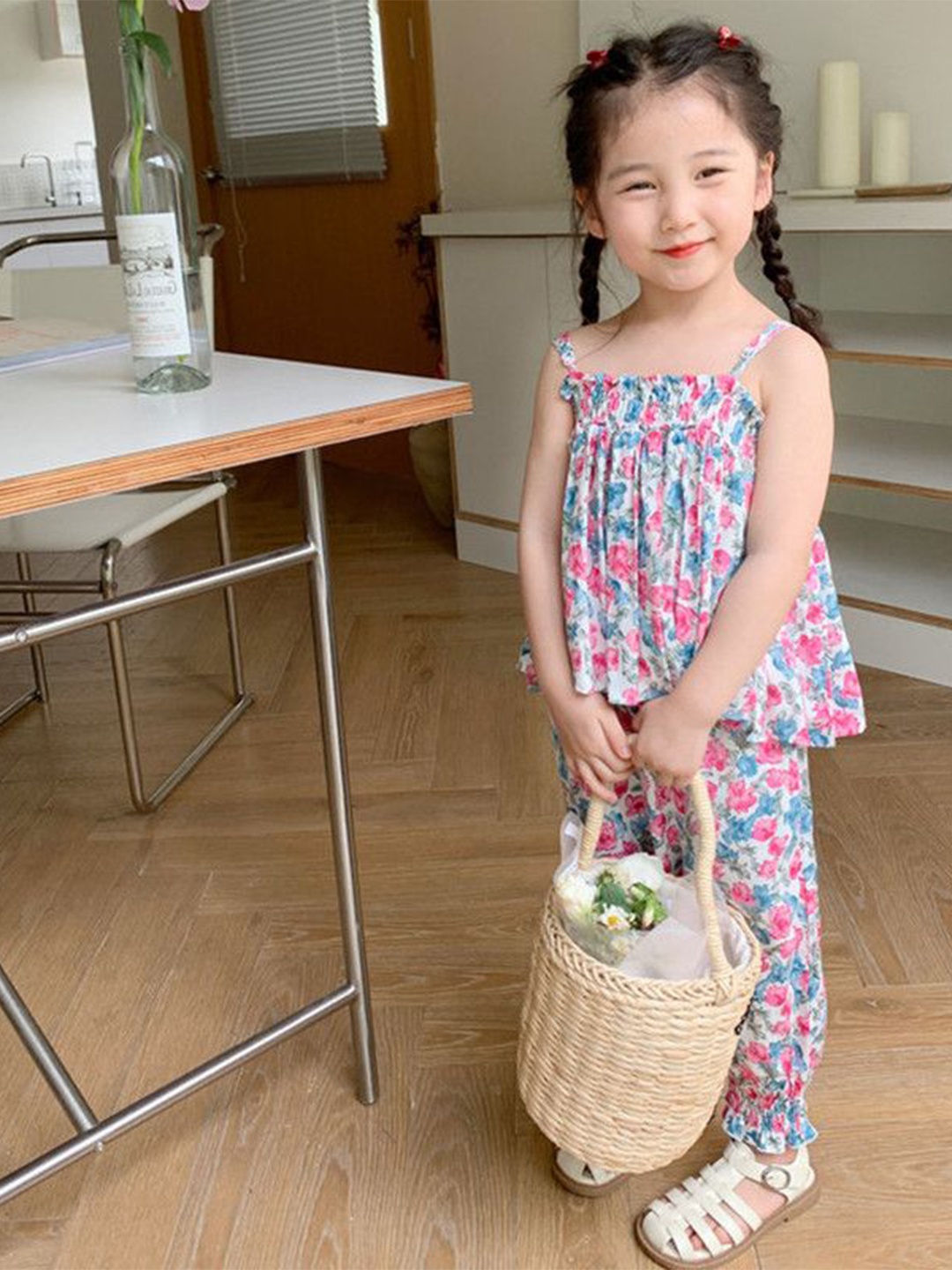 

StyleCast x Revolte Girls Printed Sleeveless Top with Capris, Pink