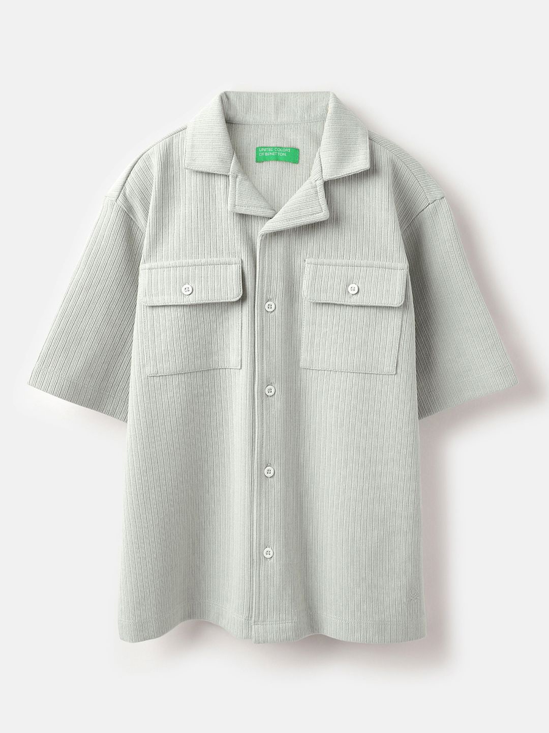 

United Colors of Benetton Boys Boxy Opaque Casual Shirt, Green