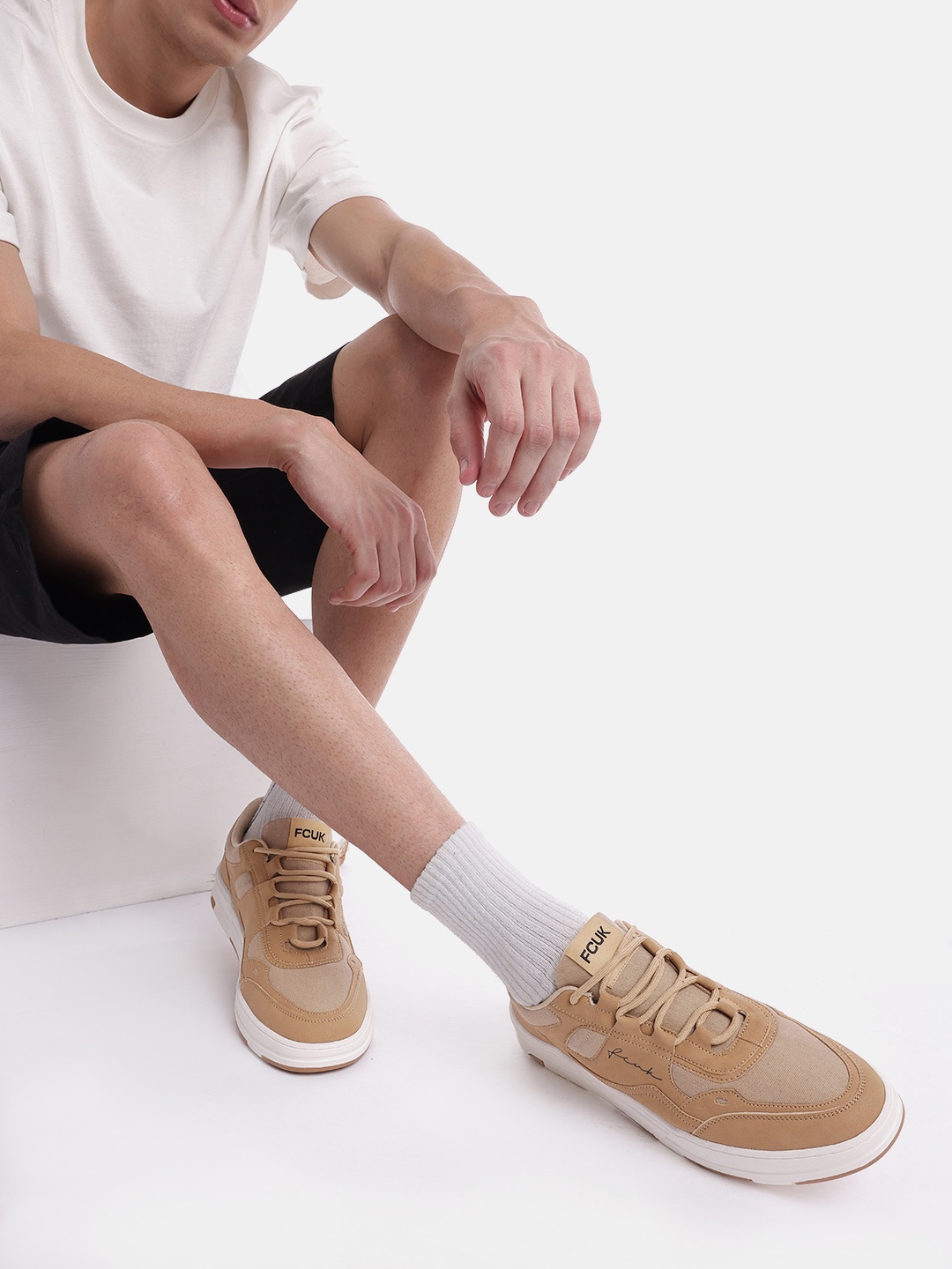 

FCUK Men Everyday Sneakers, Beige