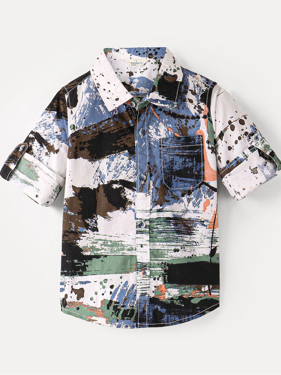 

Infinity Boys Tailored Fit Opaque Printed Casual Shirt, Multi