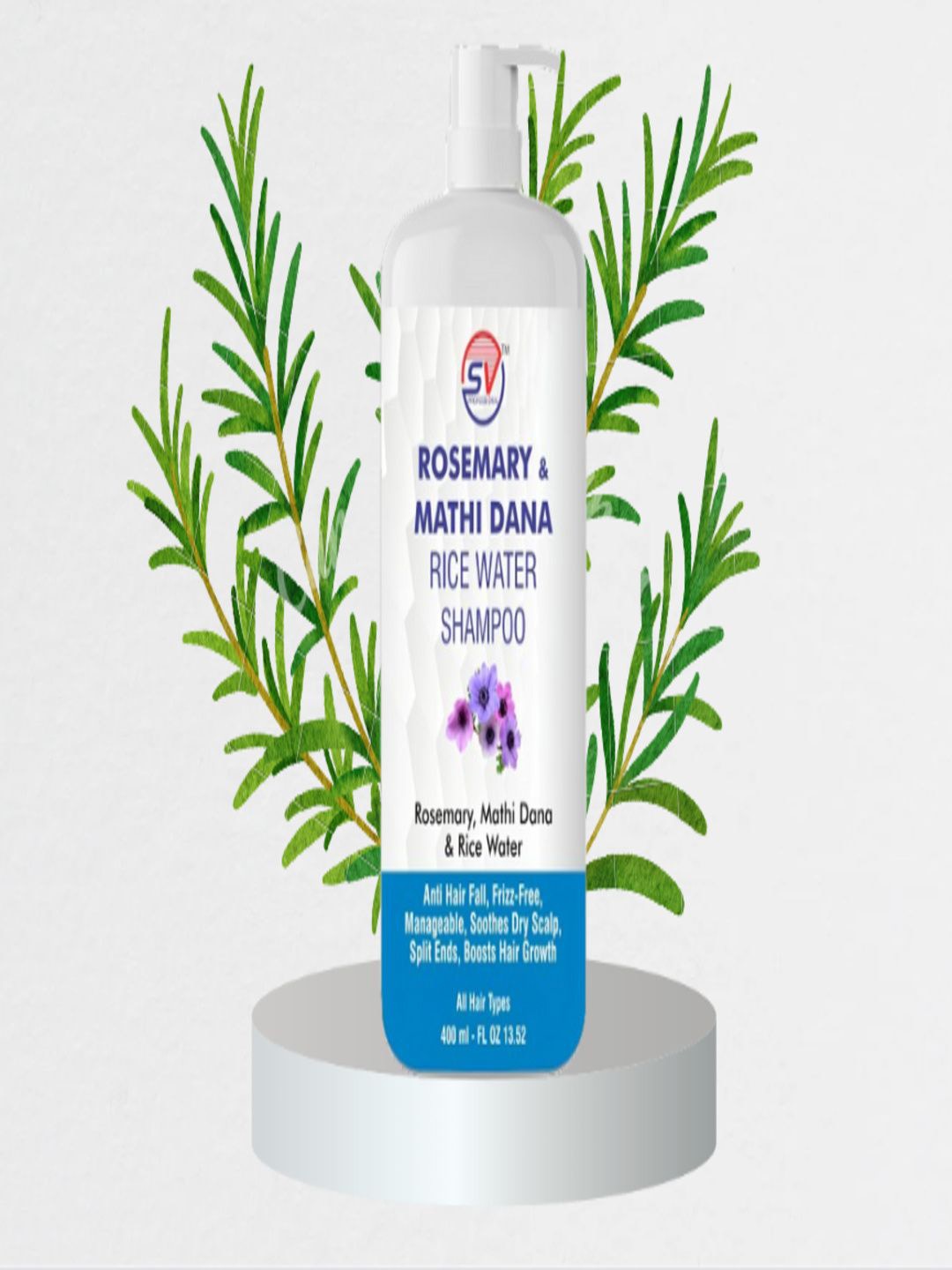 

SV PROFESSIONAL Rosemary & Mathi Dana Rice Water Shampoo - 400 ml, Pink
