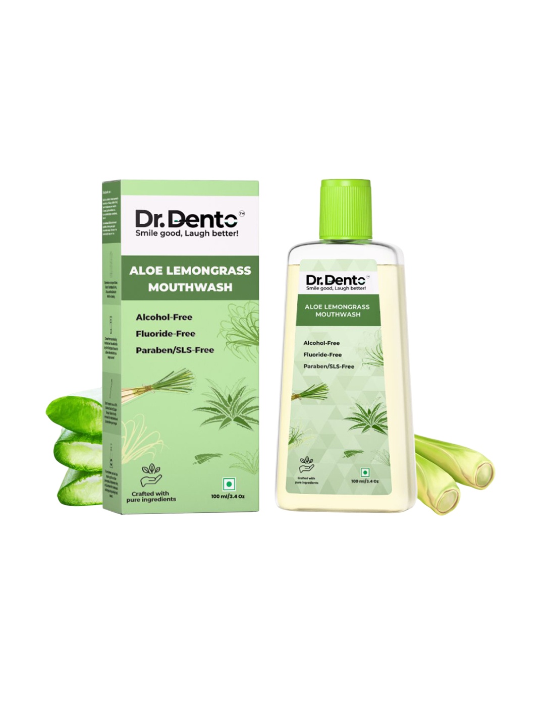 

Dr.Dento Aloe Lemongrass Mouthwash- 100 ml, Green