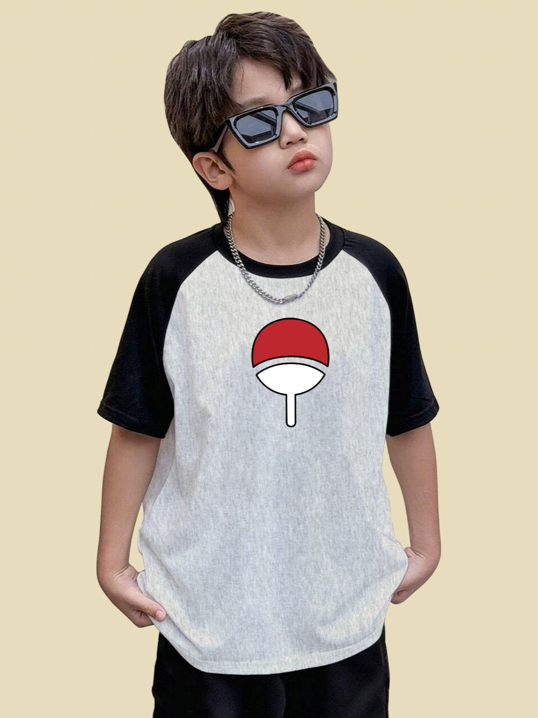 

BAESD Boys Printed T-shirt, Grey
