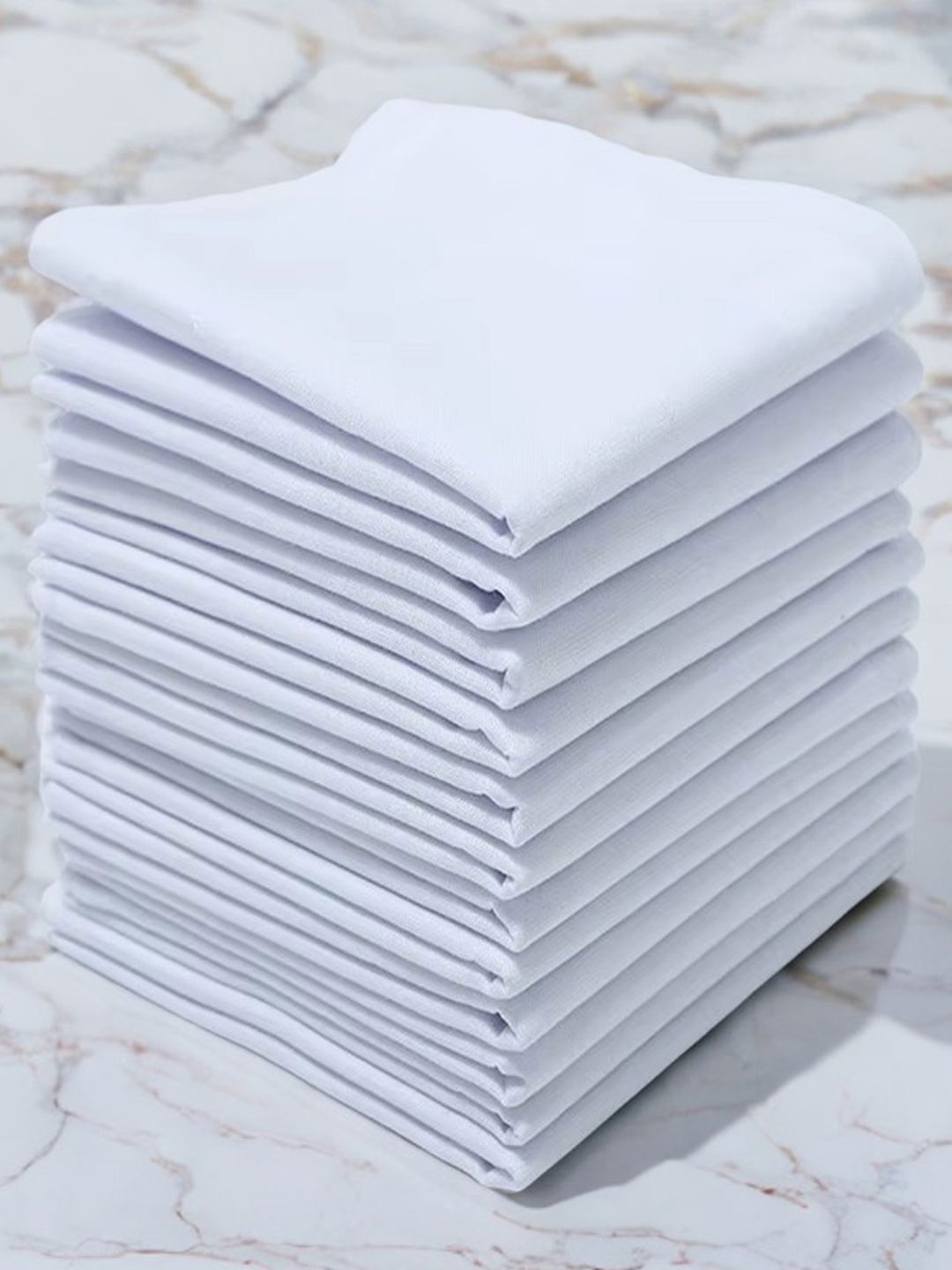 

FIMS Men Pack Of 12 Pure Cotton Handkerchief, White