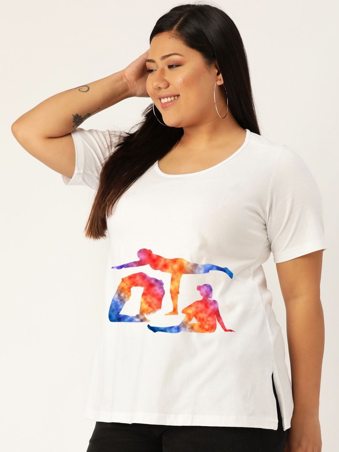 

theRebelinme Women Printed T-shirt, White
