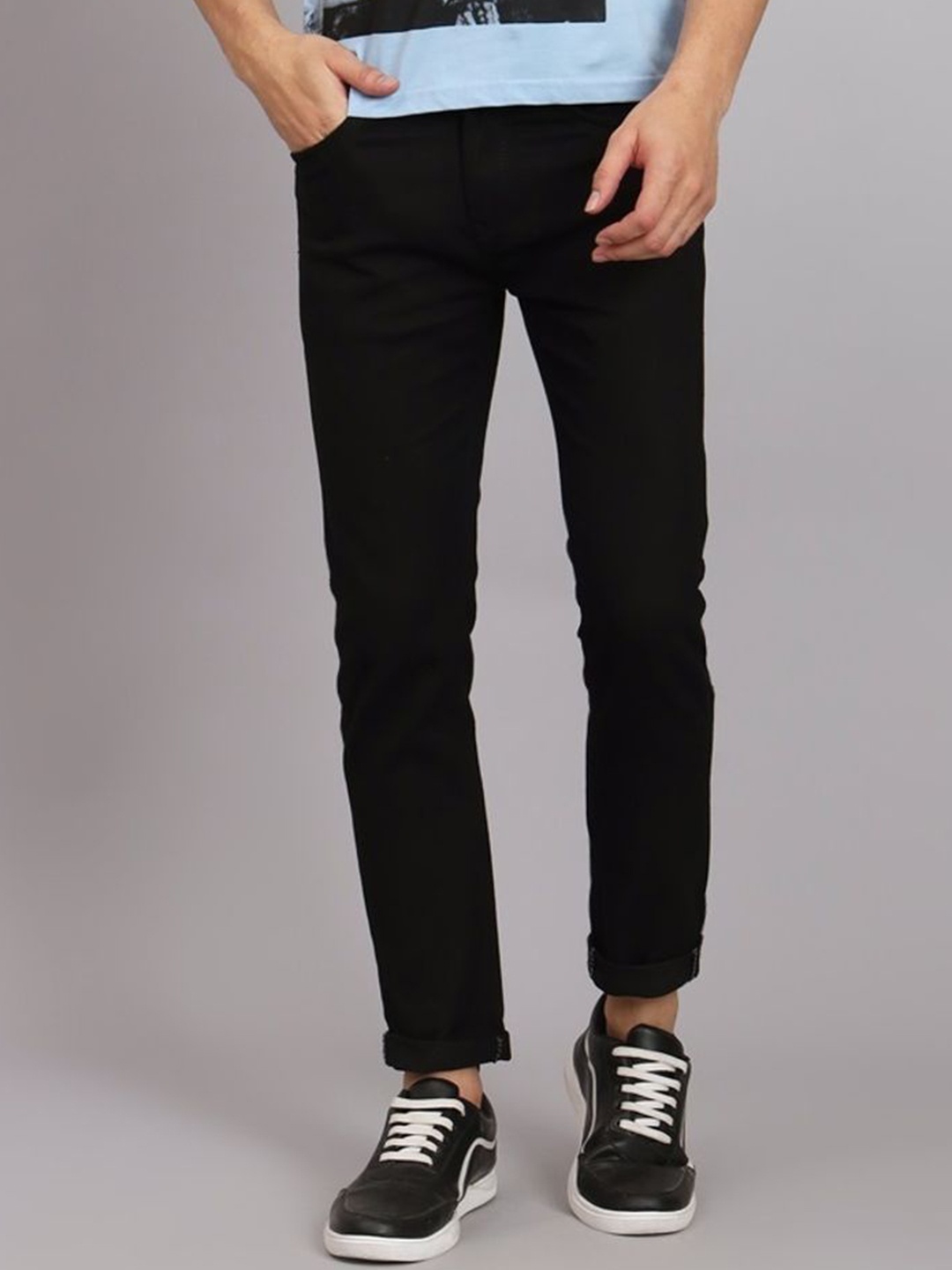 

LINARIA Men Classic Slim Fit Clean Look Cotton Jeans, Black