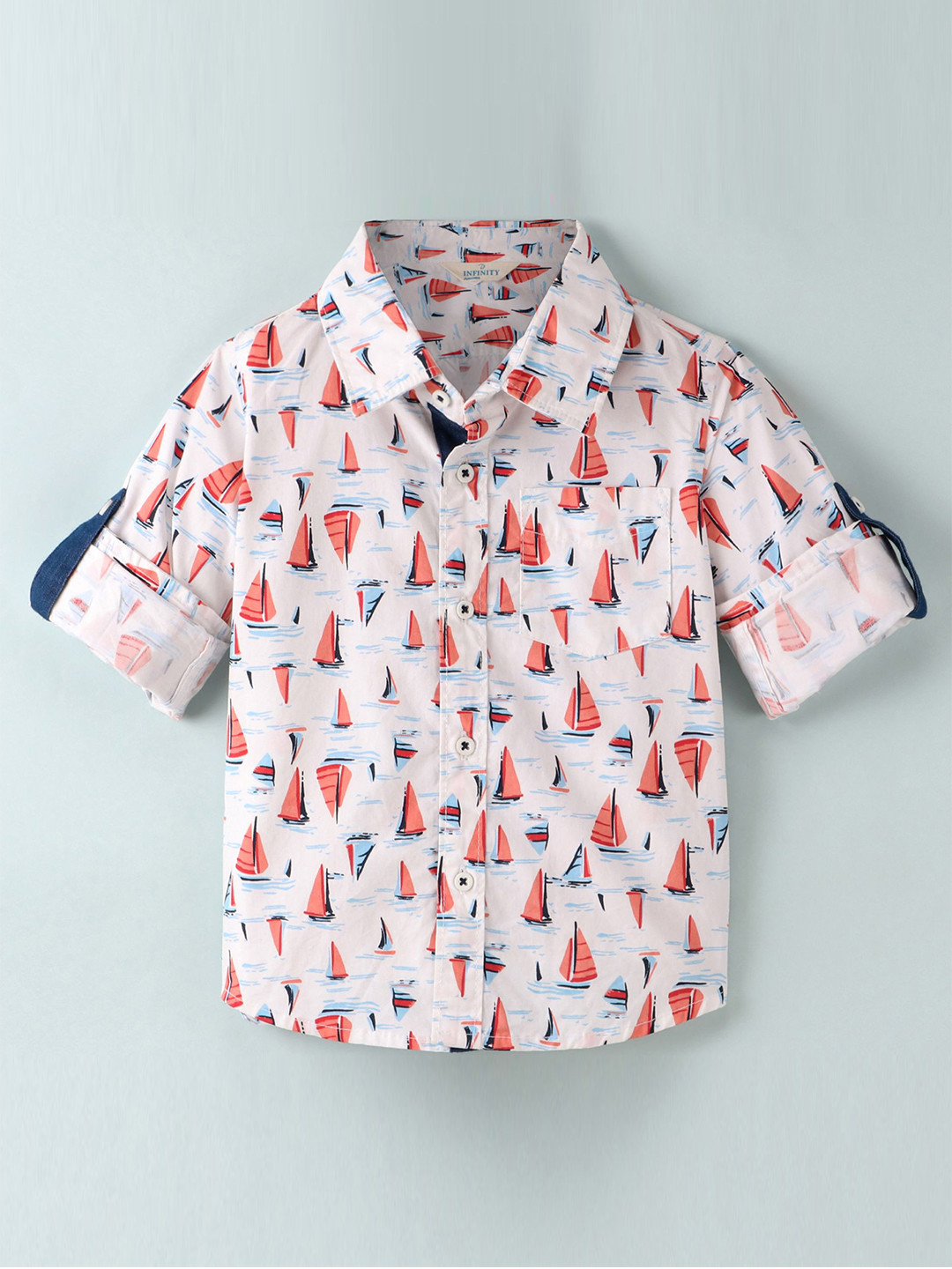 

Infinity Boys Opaque Printed Casual Shirt, White