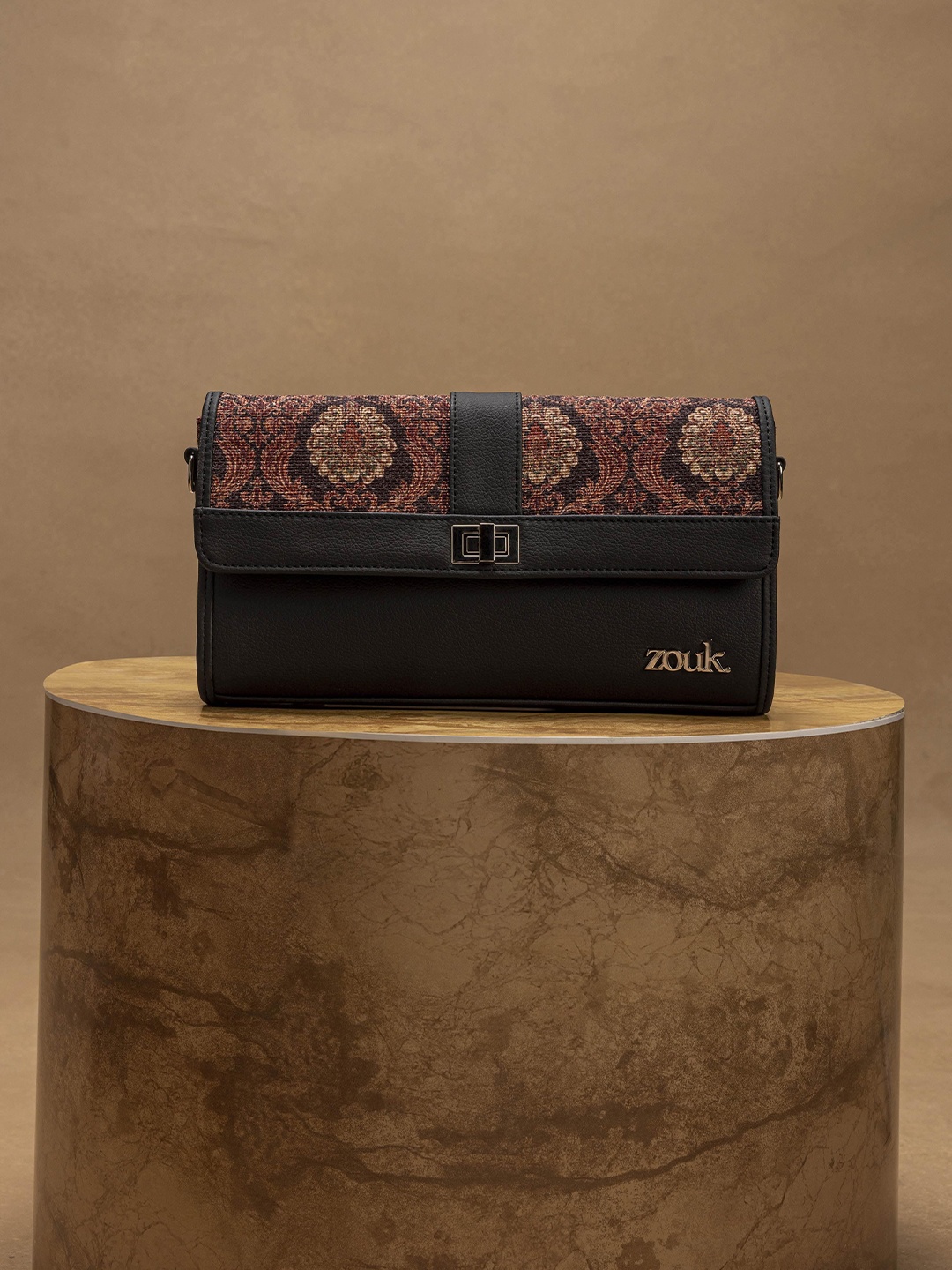 

ZOUK Tarini Printed Water Resistance Purse Clutch, Brown