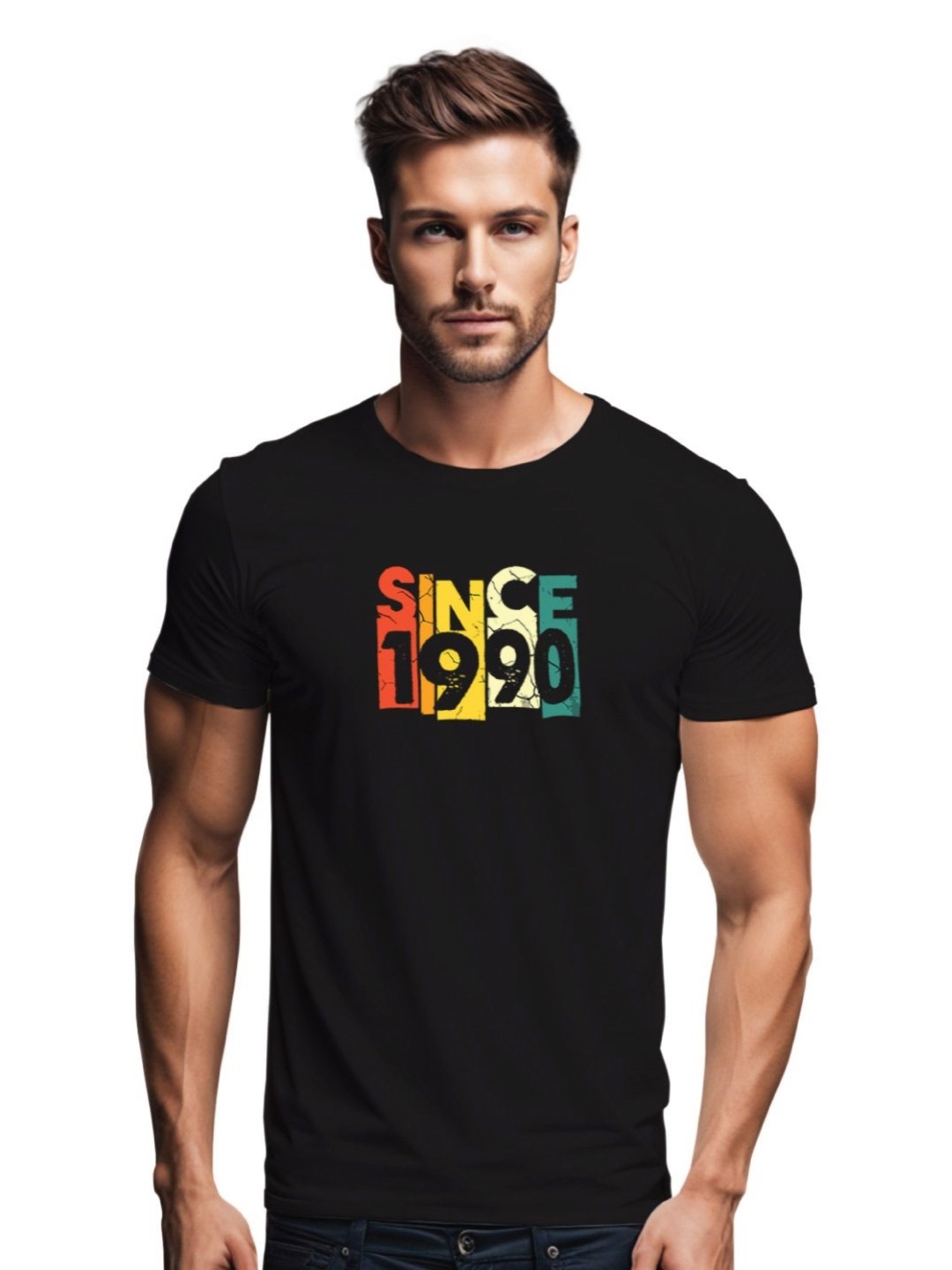 

Tantra Men Typography Printed Applique T-shirt, Black