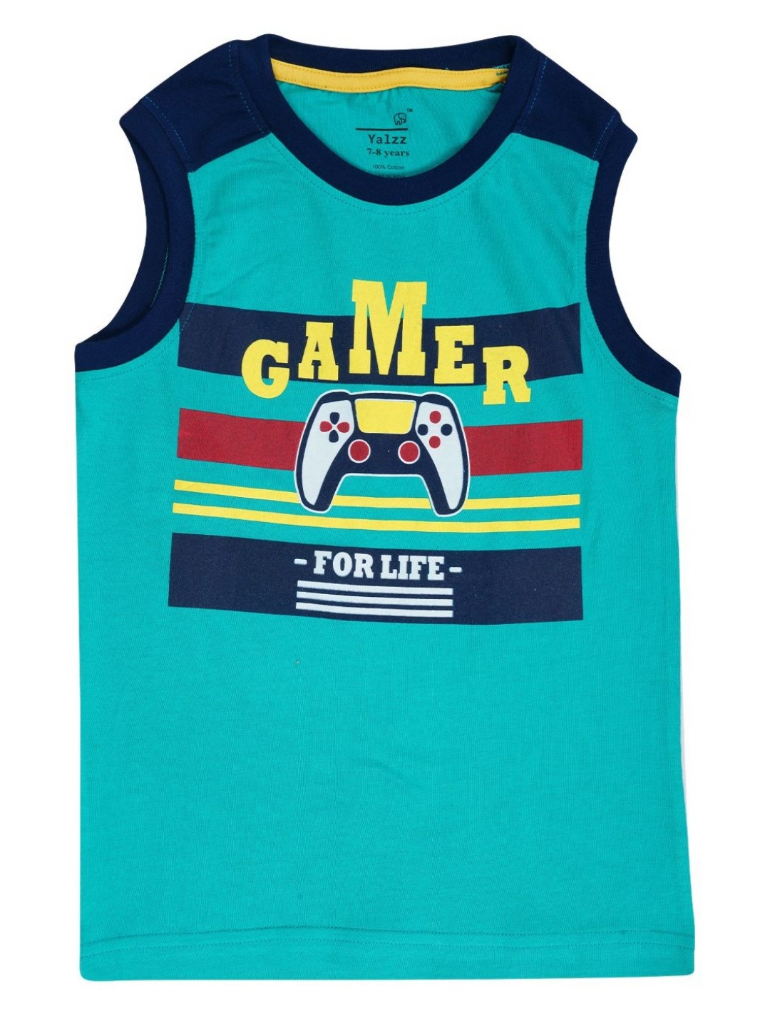 

YALZZ Boys Printed Applique T-shirt, Green
