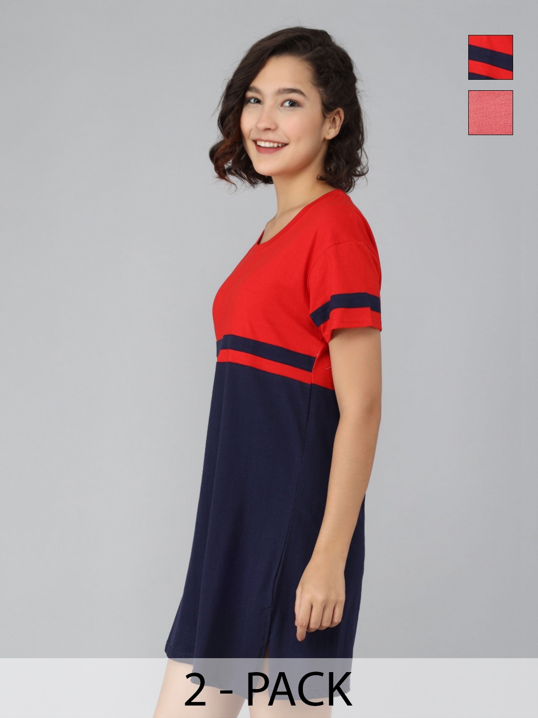 

Dreambe Women 2 Printed Pockets T-shirt, Multi