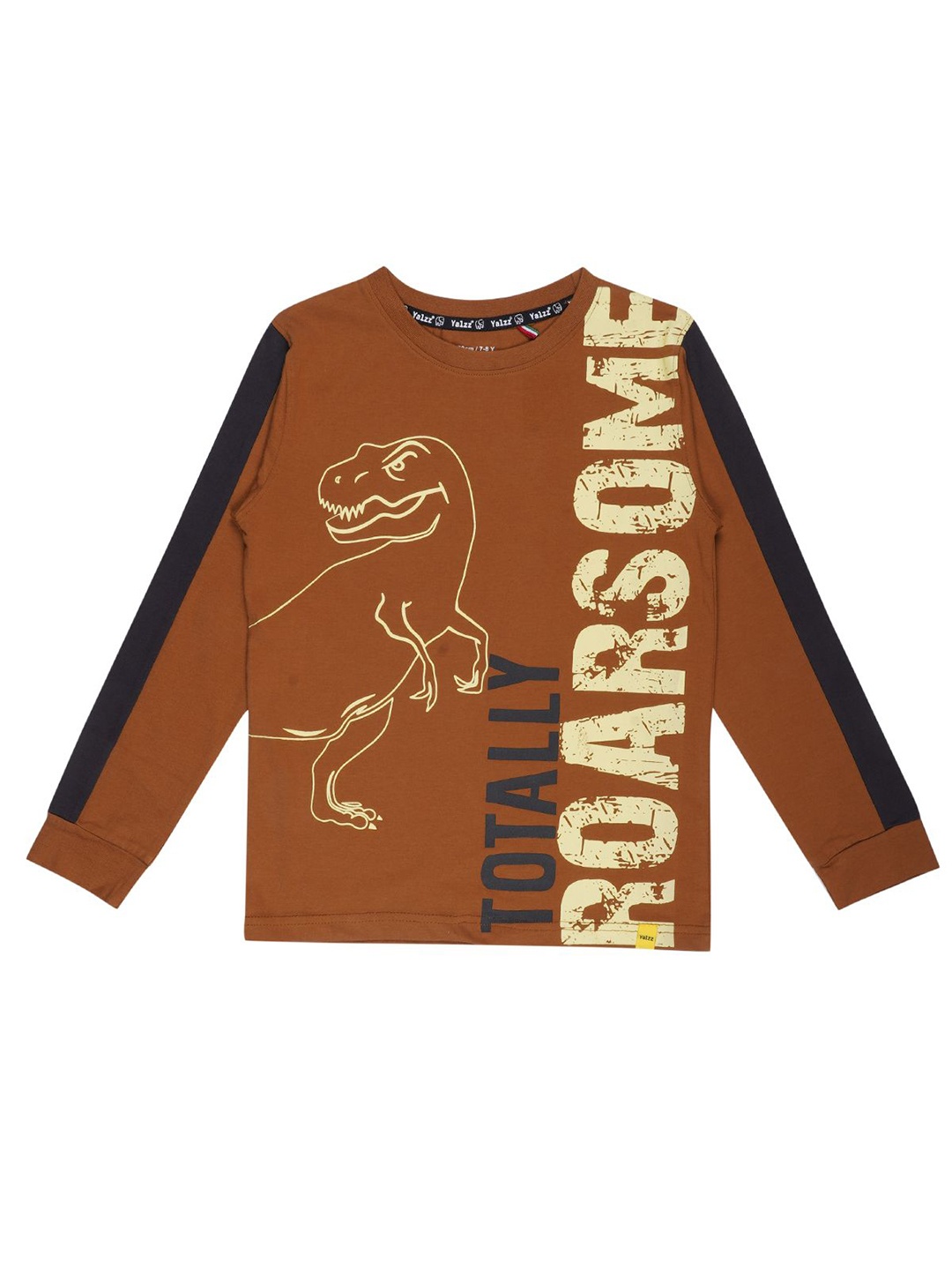 

YALZZ Boys Printed Applique T-shirt, Mustard
