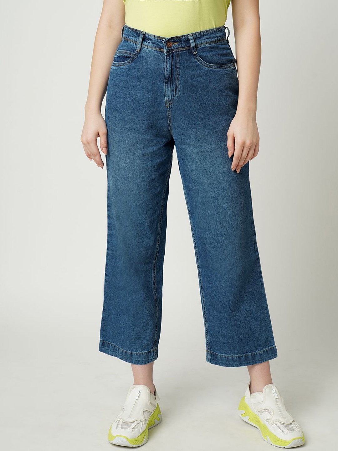 

Kraus Jeans Women Wide Leg High-Rise Light Fade Jeans, Blue