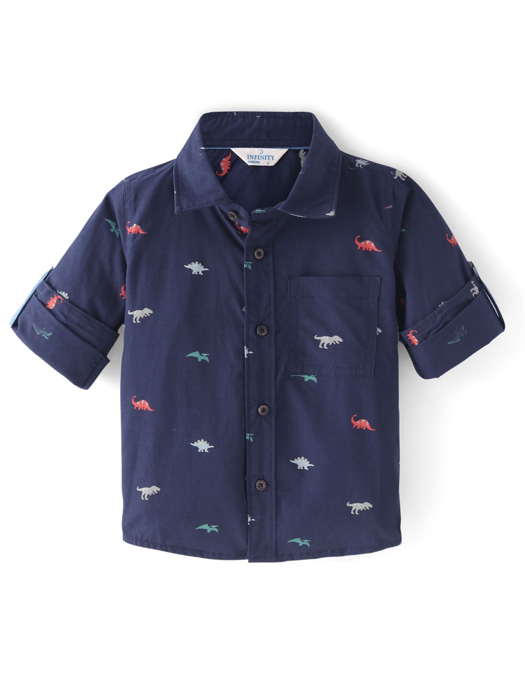 

Infinity Boys Opaque Printed Casual Shirt, Navy blue