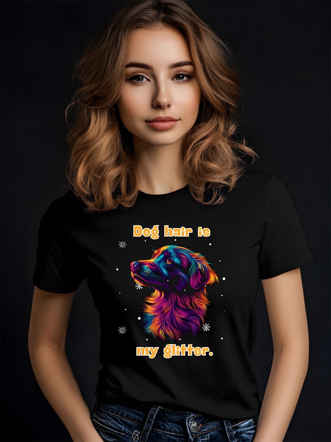 

Storeily Women Printed Extended Sleeves Applique T-shirt, Black