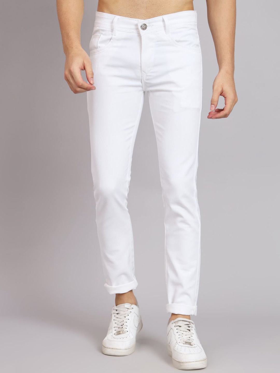 

LINARIA Men Classic Slim Fit Stretchable Jeans, White