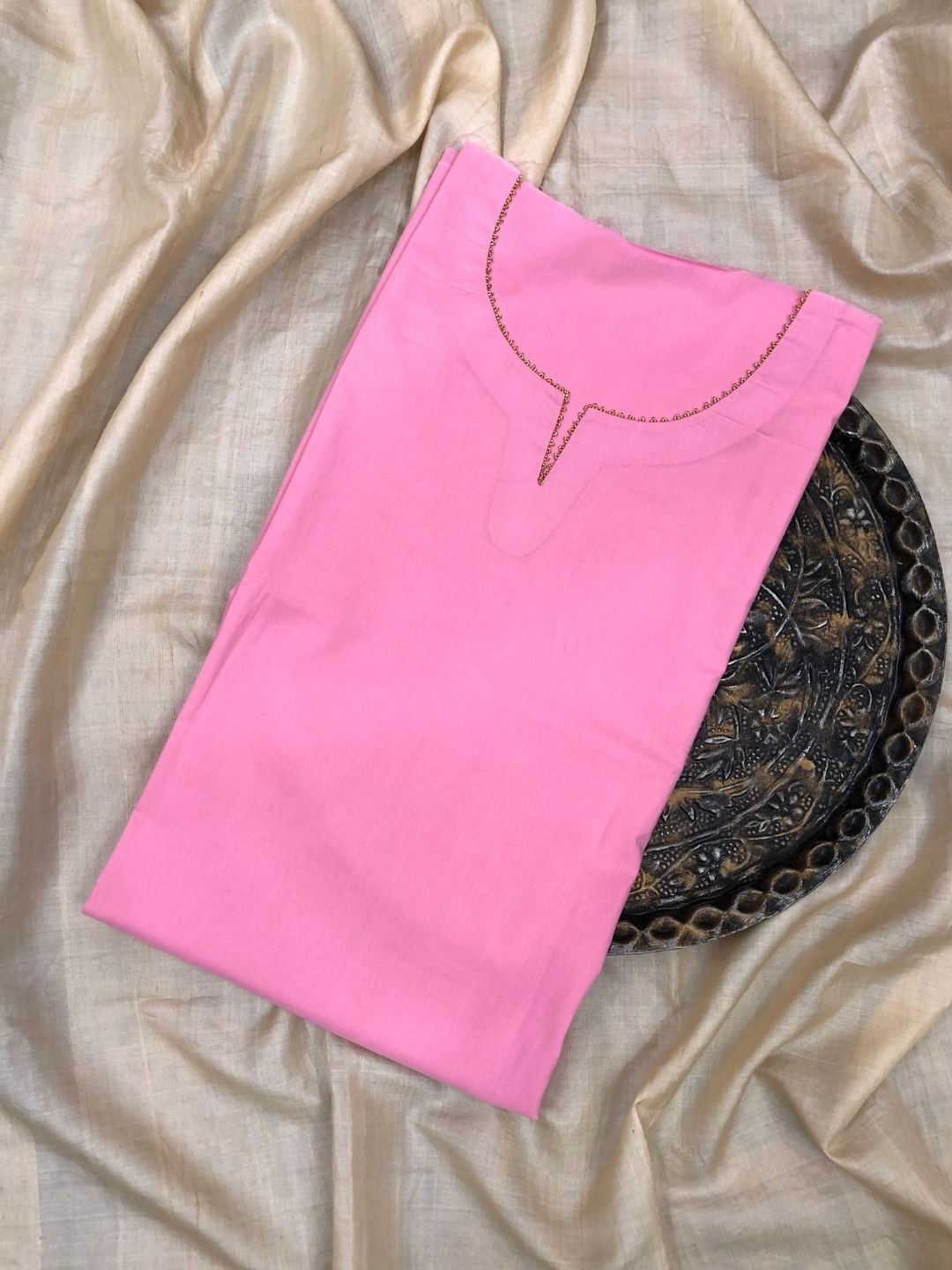 

PALASH Pure Cotton Unstitched Dress Material, Pink